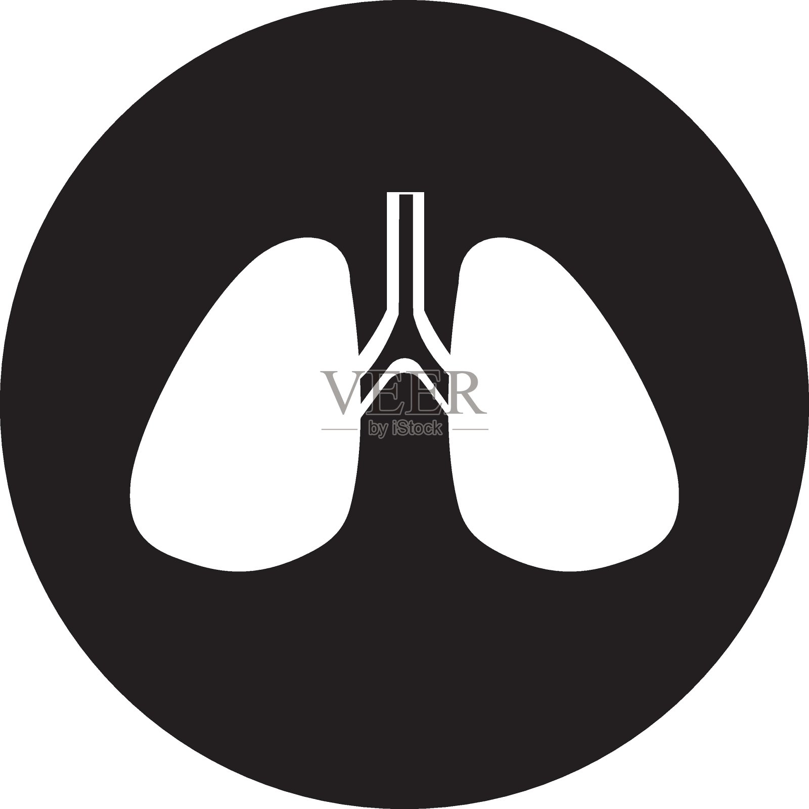 肺部图标，人体内部器官的矢量象形图插画图片素材