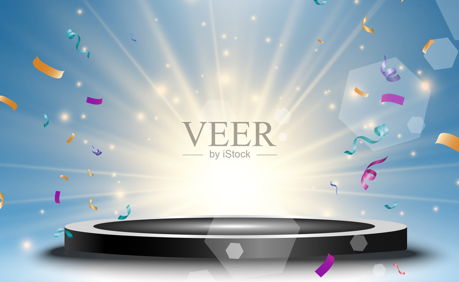 圆形讲台、基座或平台。插画图片素材