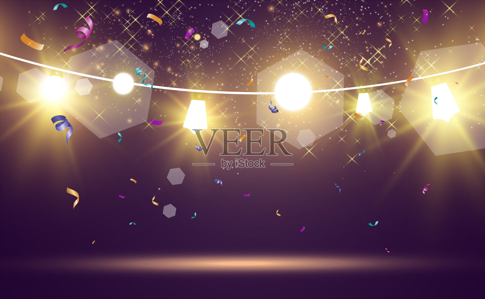 圣诞亮，彩灯美，设计元素多。插画图片素材