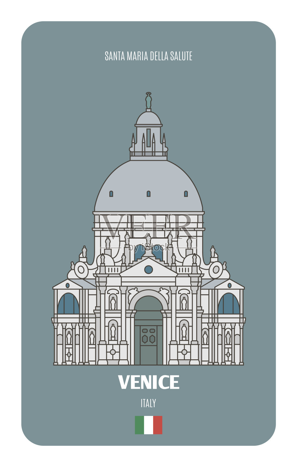 意大利威尼斯的圣玛丽亚德拉敬礼教堂插画图片素材