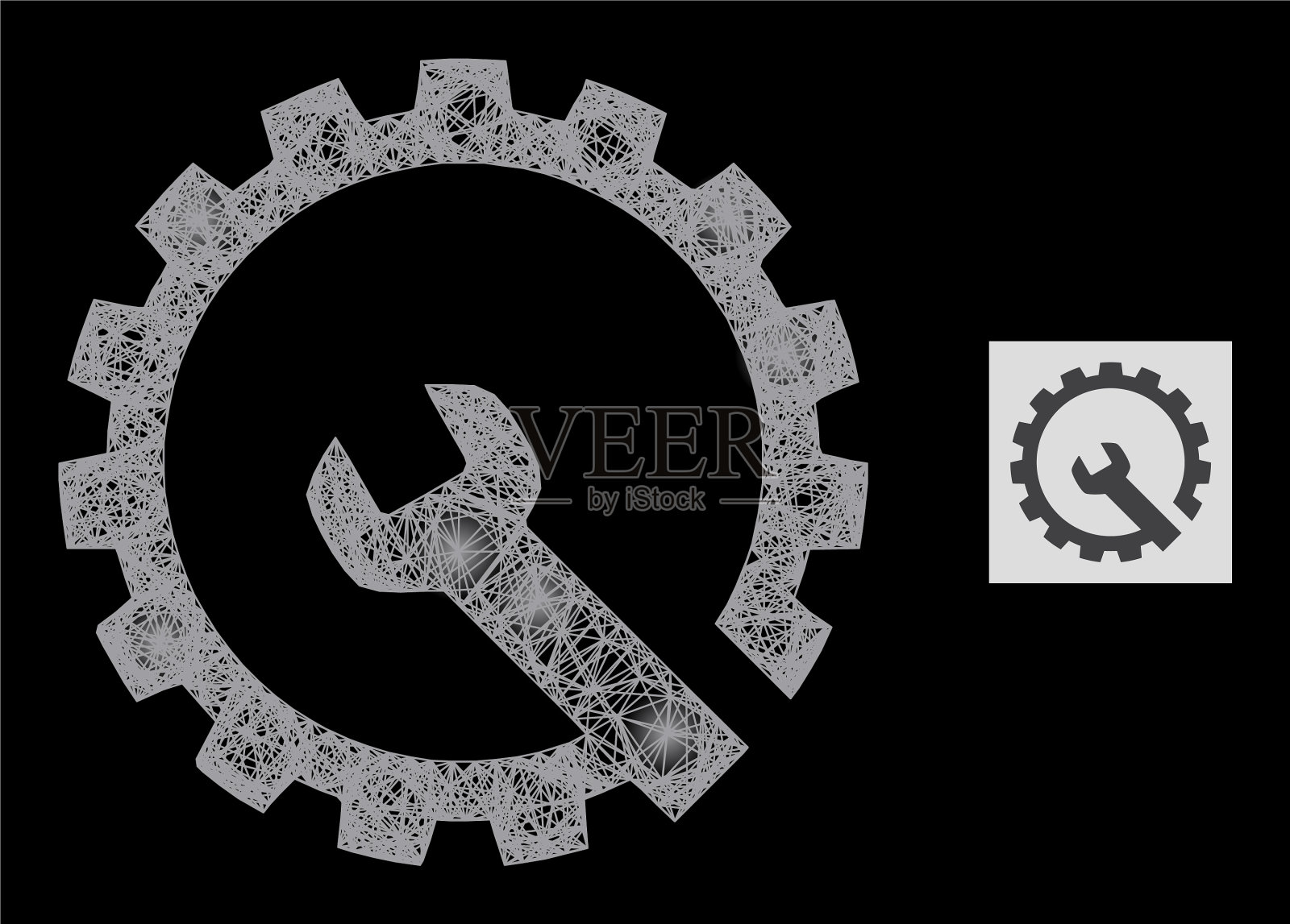 闪光网齿轮修复闪光斑点插画图片素材