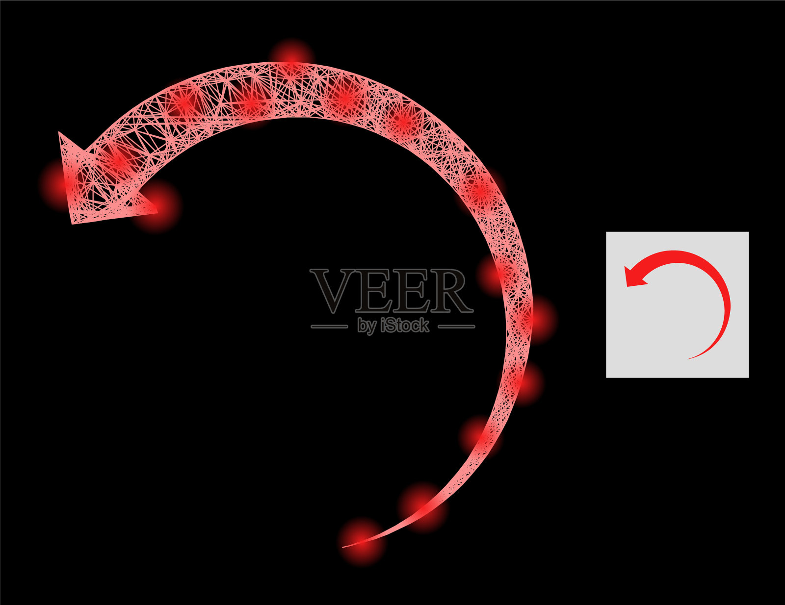 有光泽的网孔向后旋转有光点插画图片素材