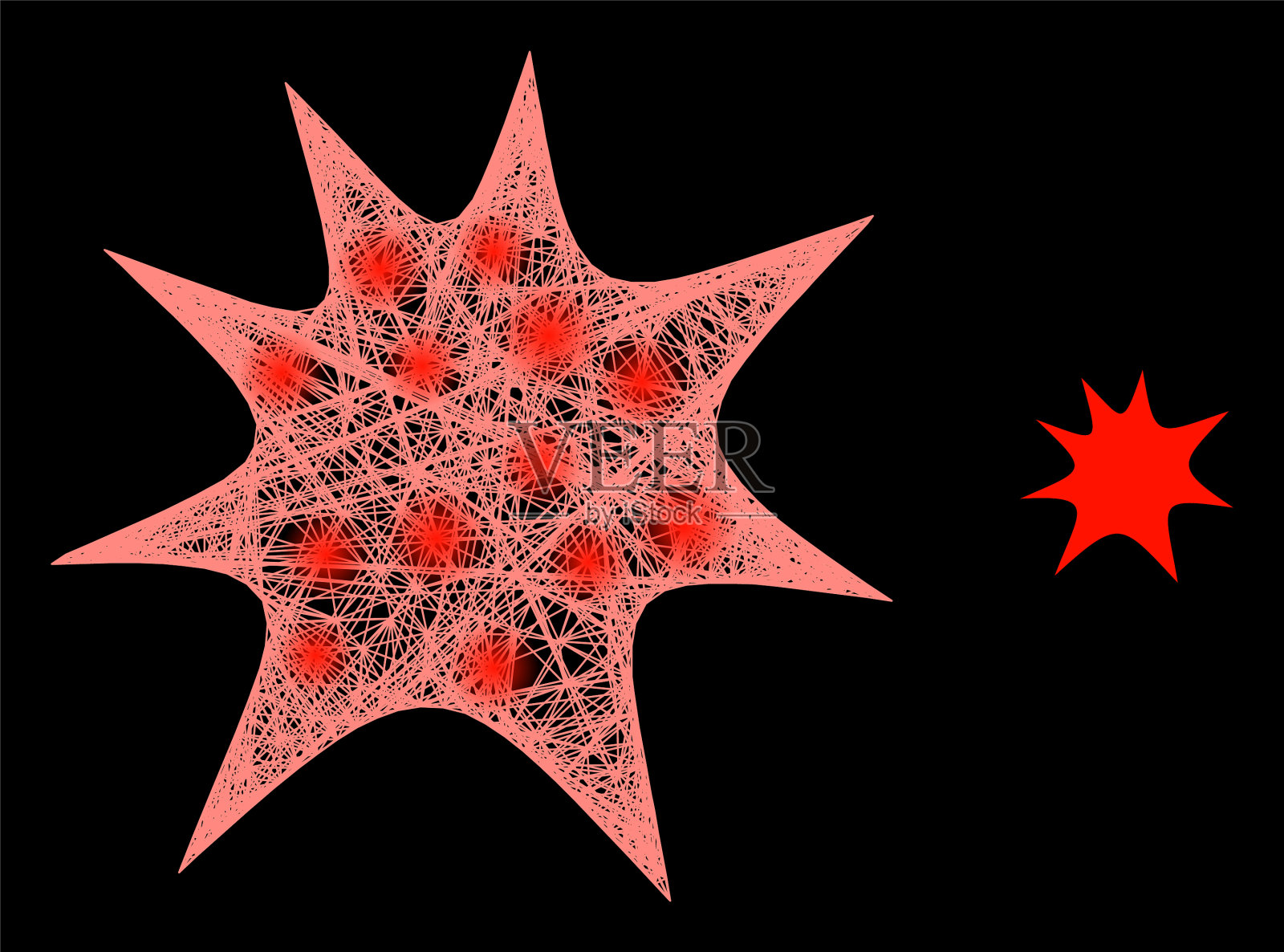 魔法孵化网格boom飞溅与眩光斑点插画图片素材