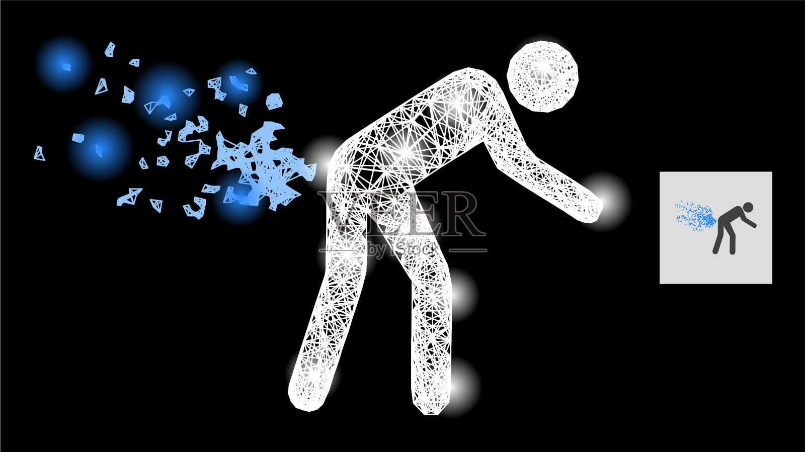 星座相交网格放屁人同插画图片素材