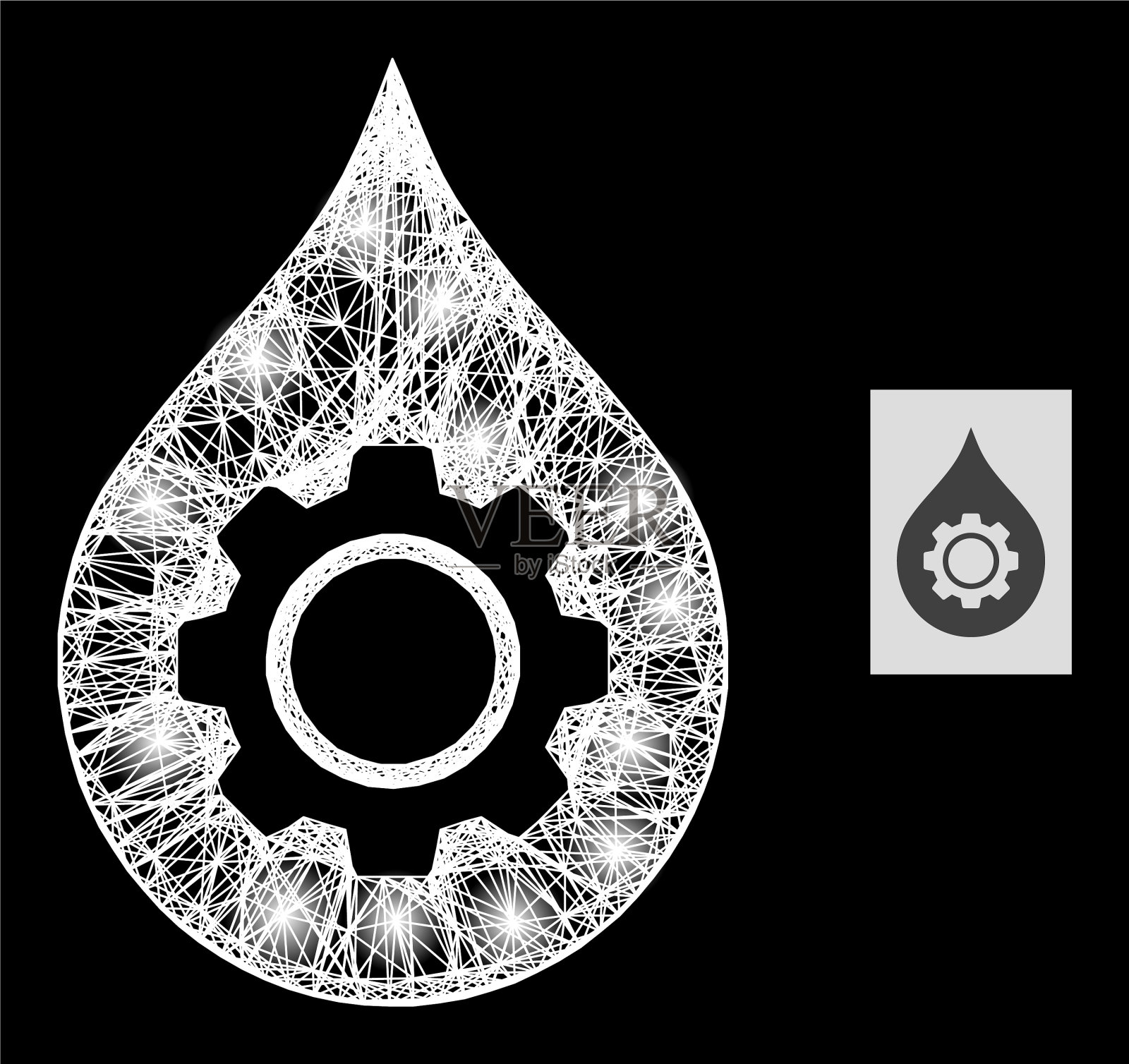 耀斑网网油工业齿轮带光插画图片素材