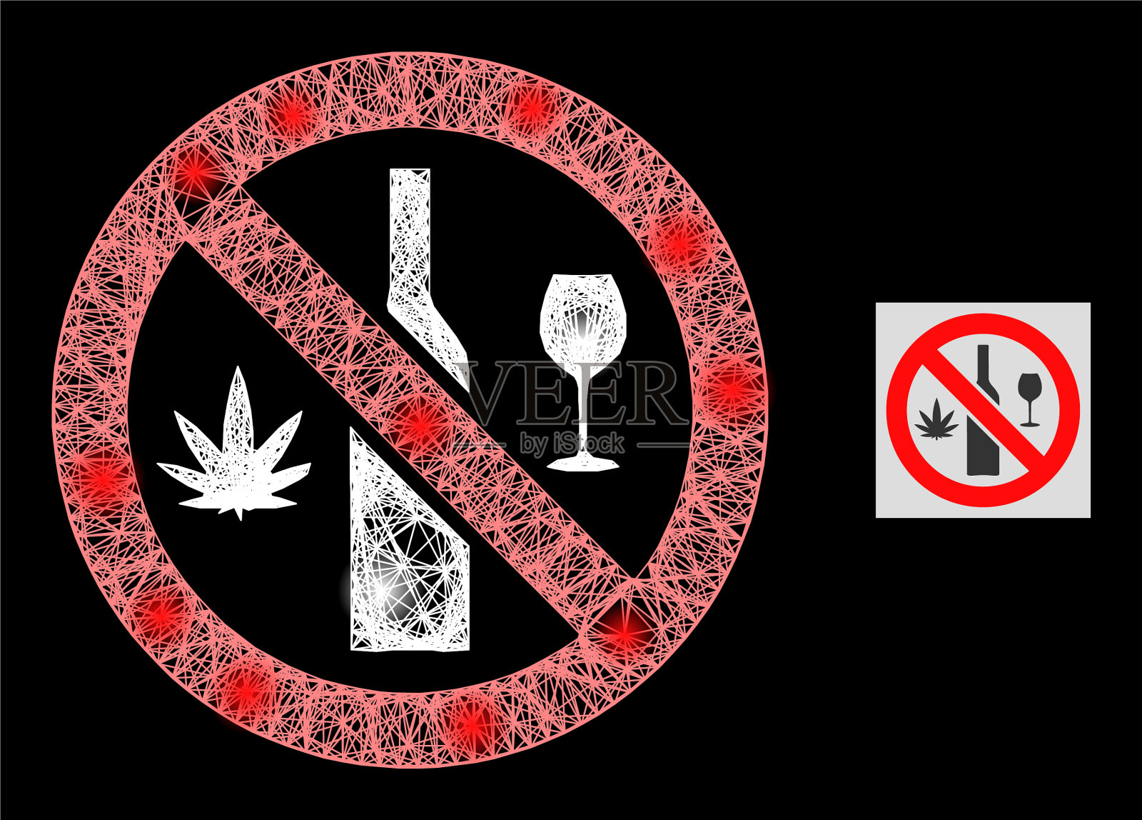 星座网网禁酒药用插画图片素材