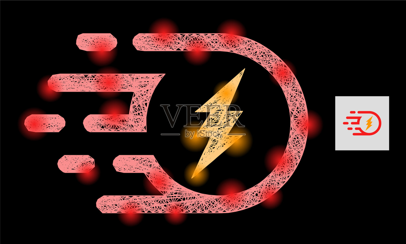 雄伟的交叉网格电分词与插画图片素材