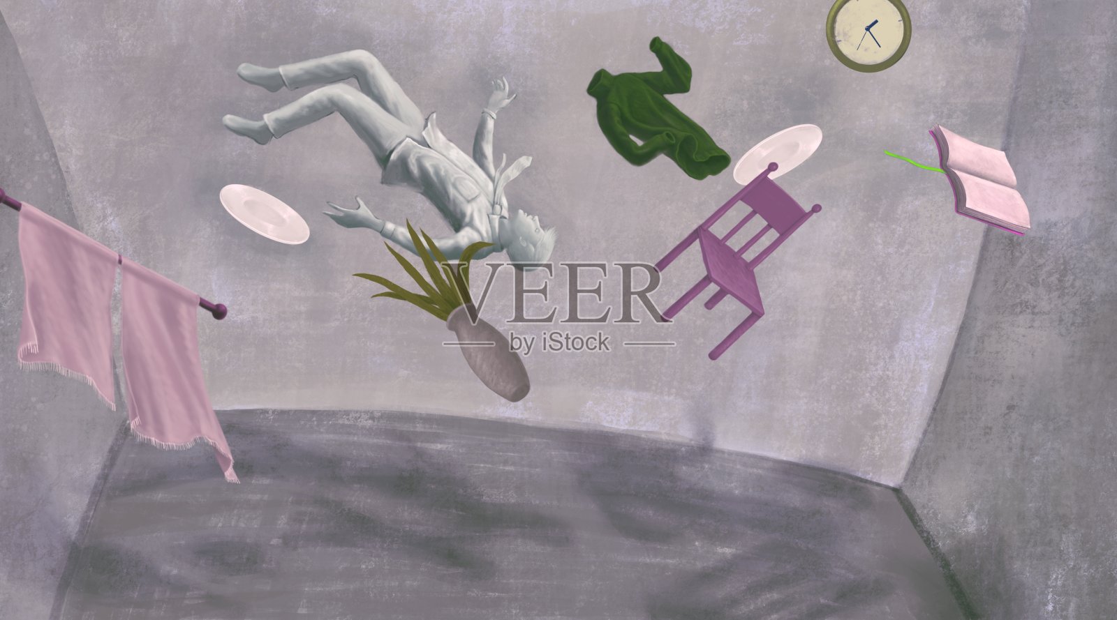 浮动插画图片素材