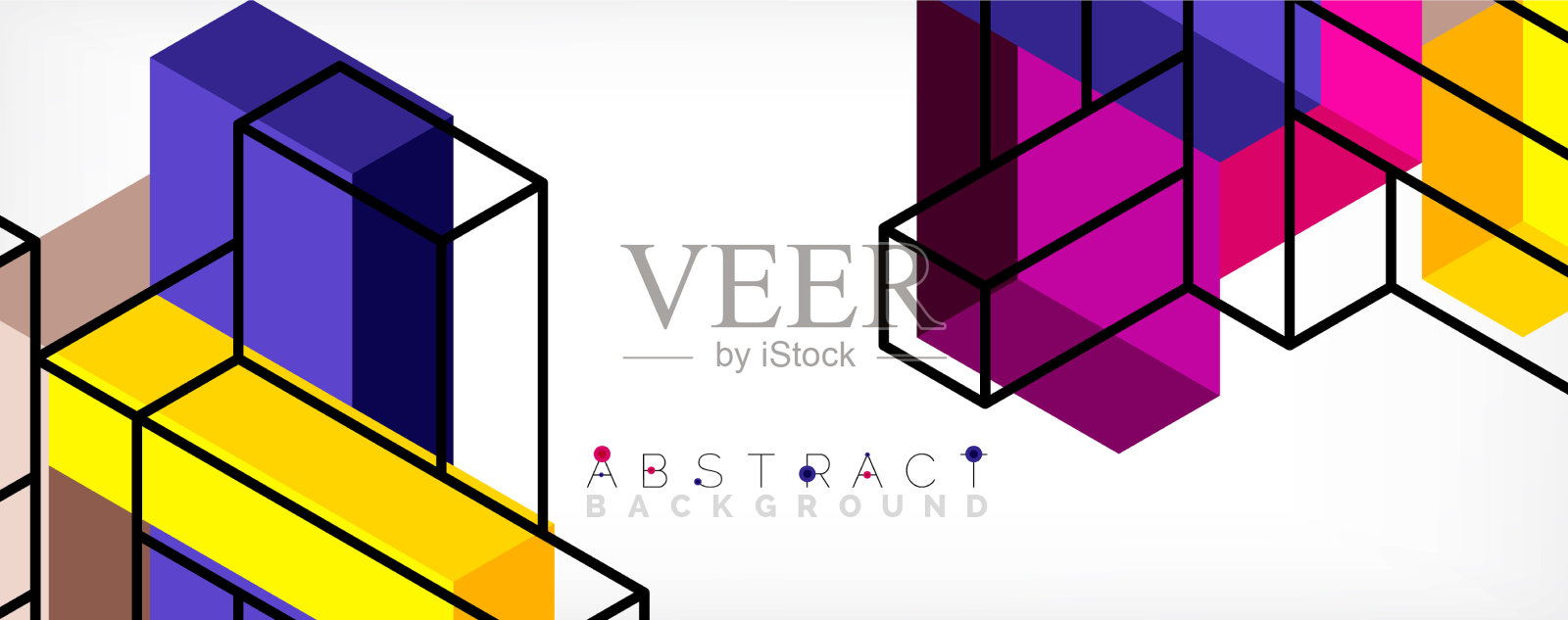 抽象背景三维立方体立方体元素和插画图片素材