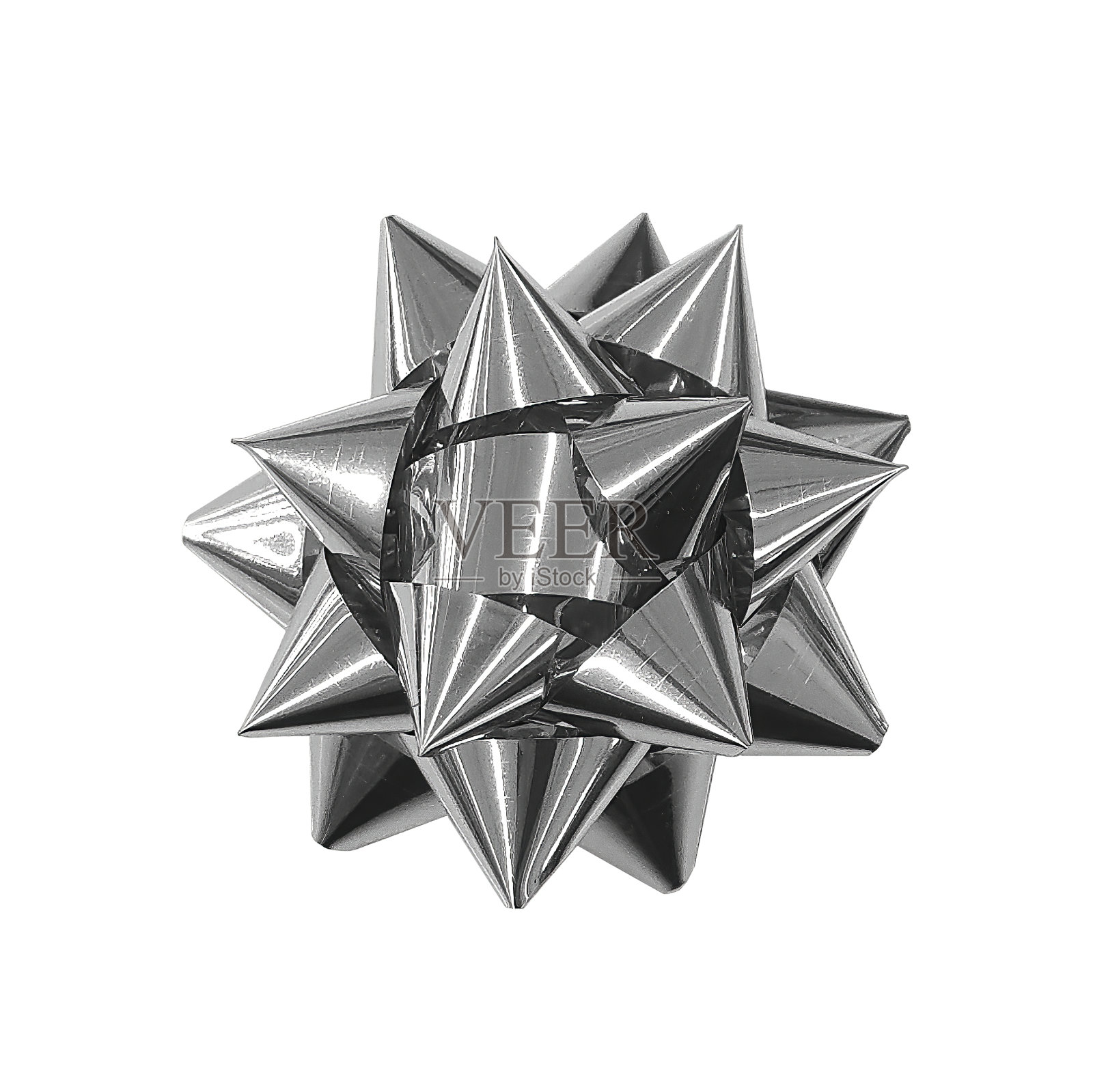 丝带蝴蝶结银照片摄影图片