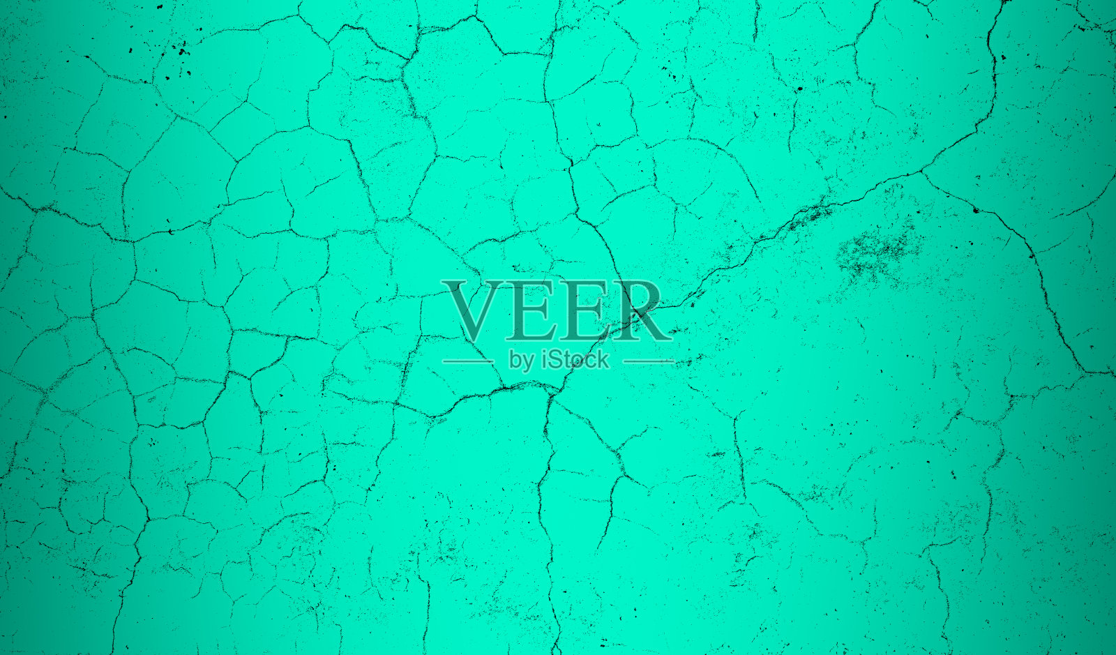 无缝裂缝图案纹理在明亮的青色混凝土墙上照片摄影图片