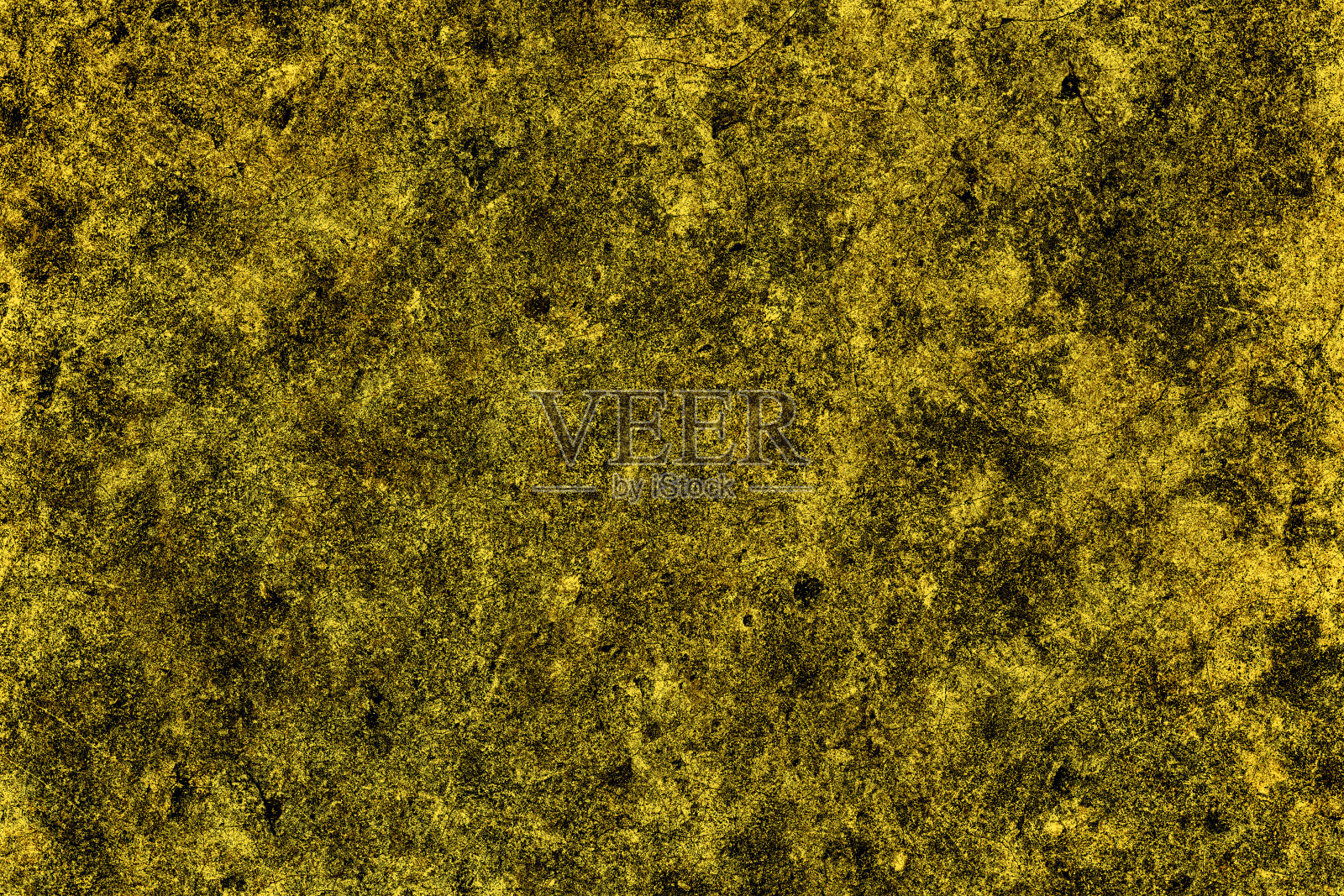 陈旧的黄色混凝土墙背景与沉重的垃圾纹理和斑点照片摄影图片