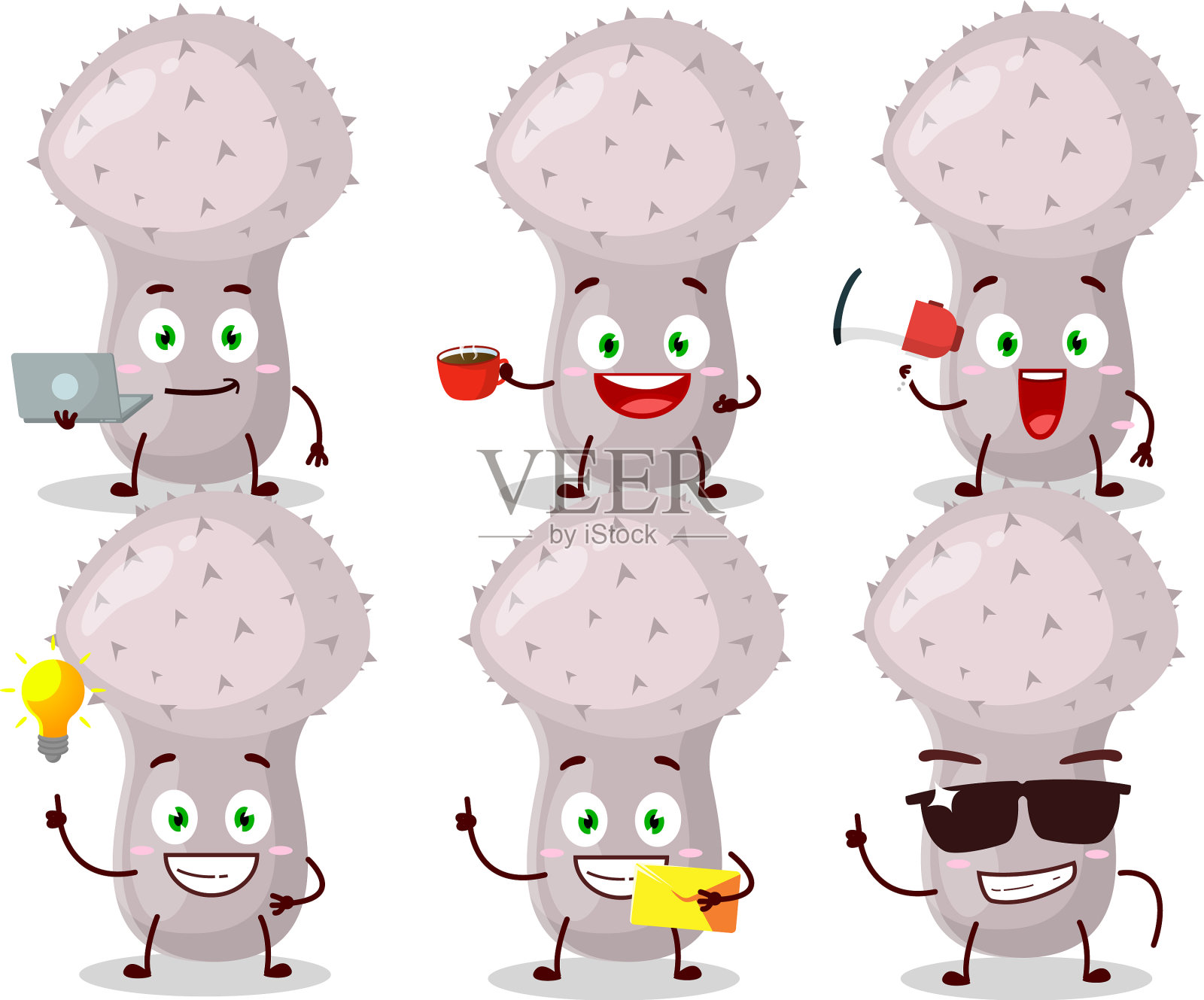 充气娃娃卡通人物具有各种类型插画图片素材