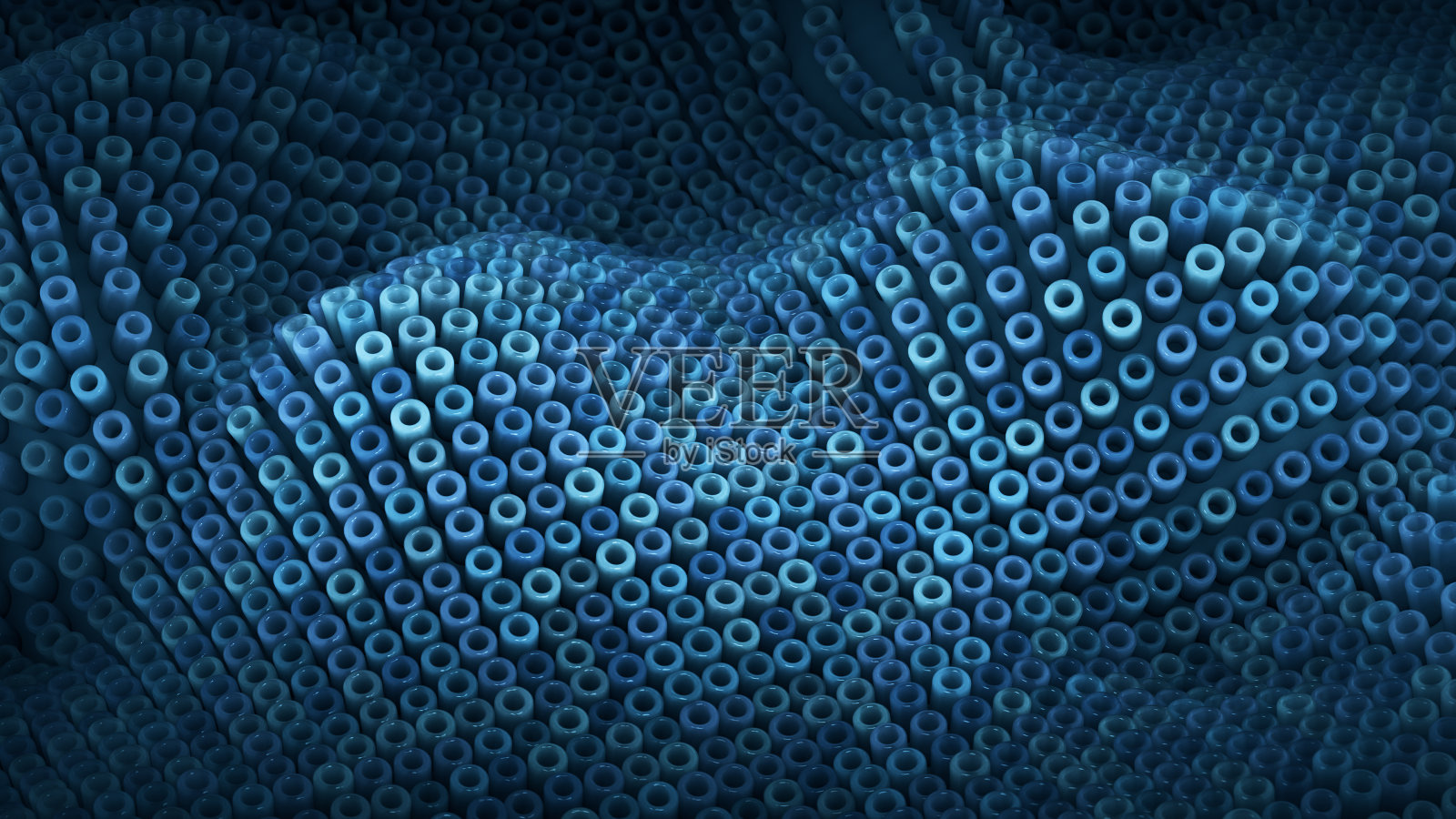 蓝色抽象背景与几何形状3D渲染照片摄影图片