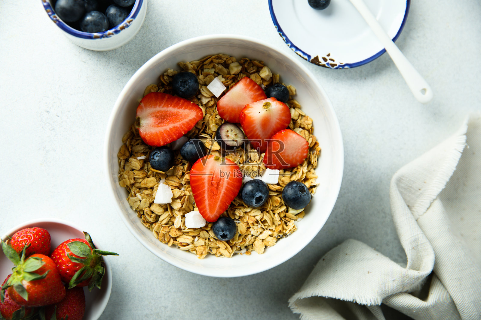 格兰诺拉麦片照片摄影图片