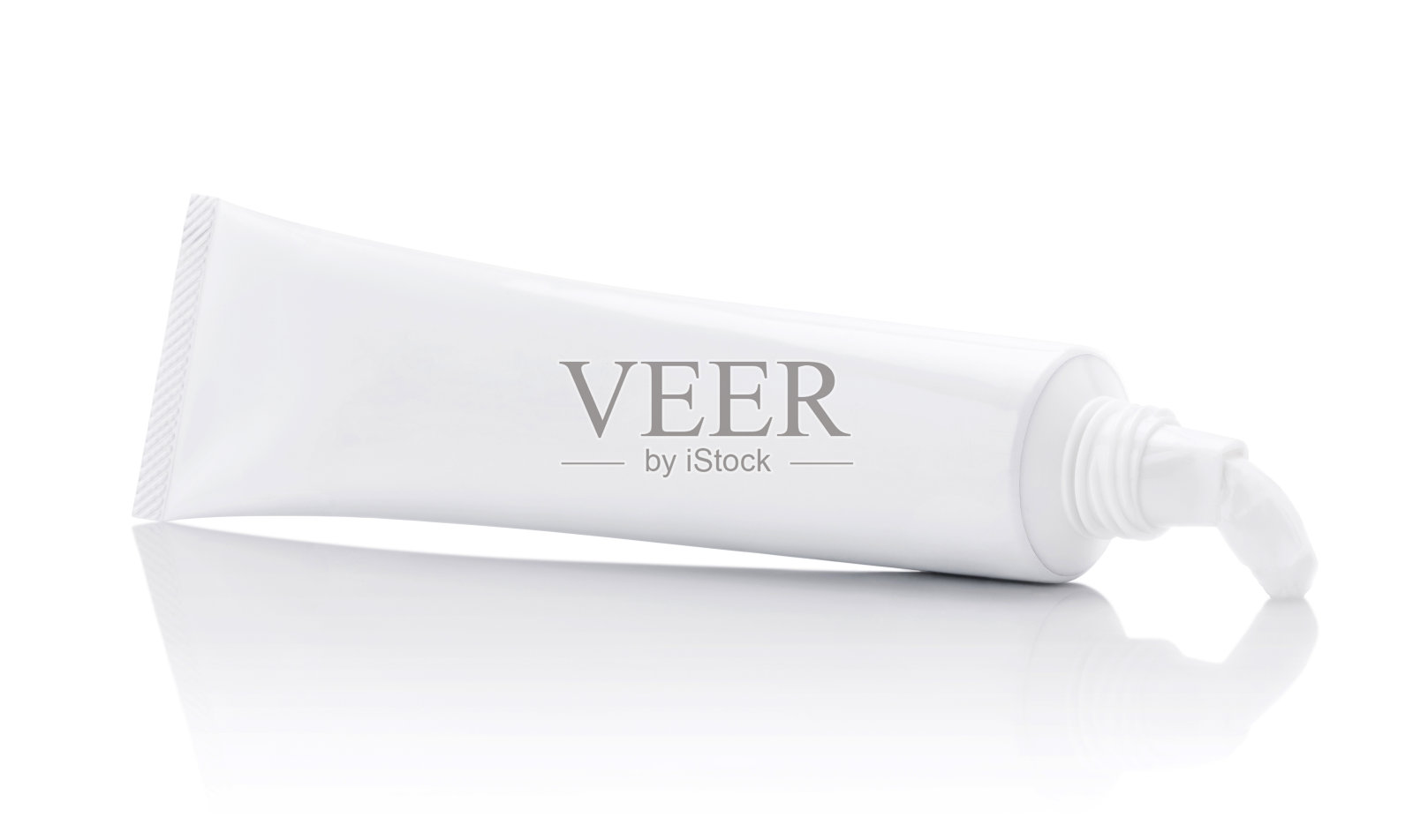 白色管牙膏或化妆品设计模型孤立在白色背景上照片摄影图片