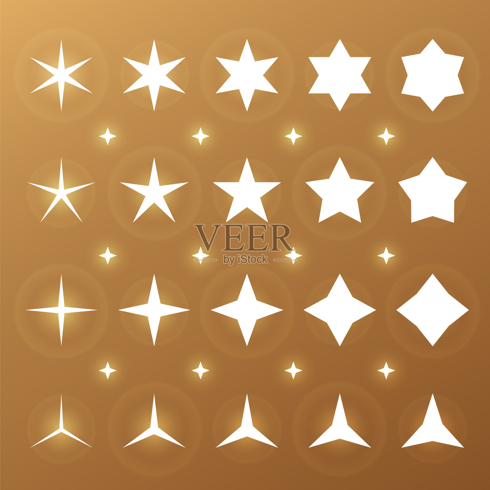 星点和闪耀图标套装- 8插画图片素材