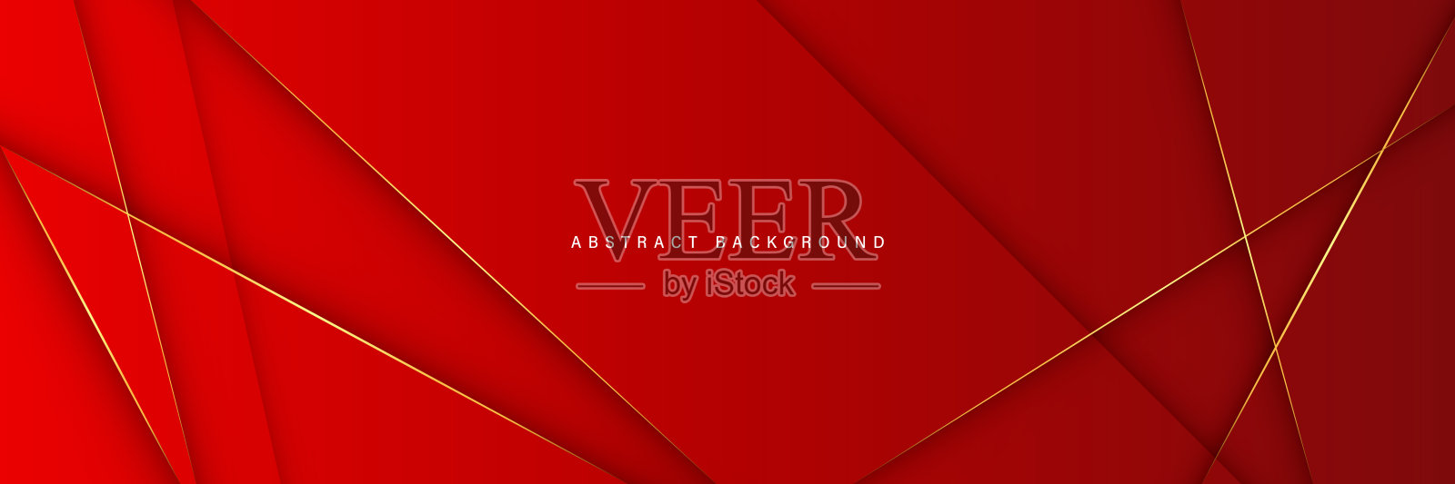 抽象豪华红色梯度水平横幅背景与金色斜线装饰。豪华和优雅的模板图形与阴影。适合海报，封面，横幅，标题插画图片素材