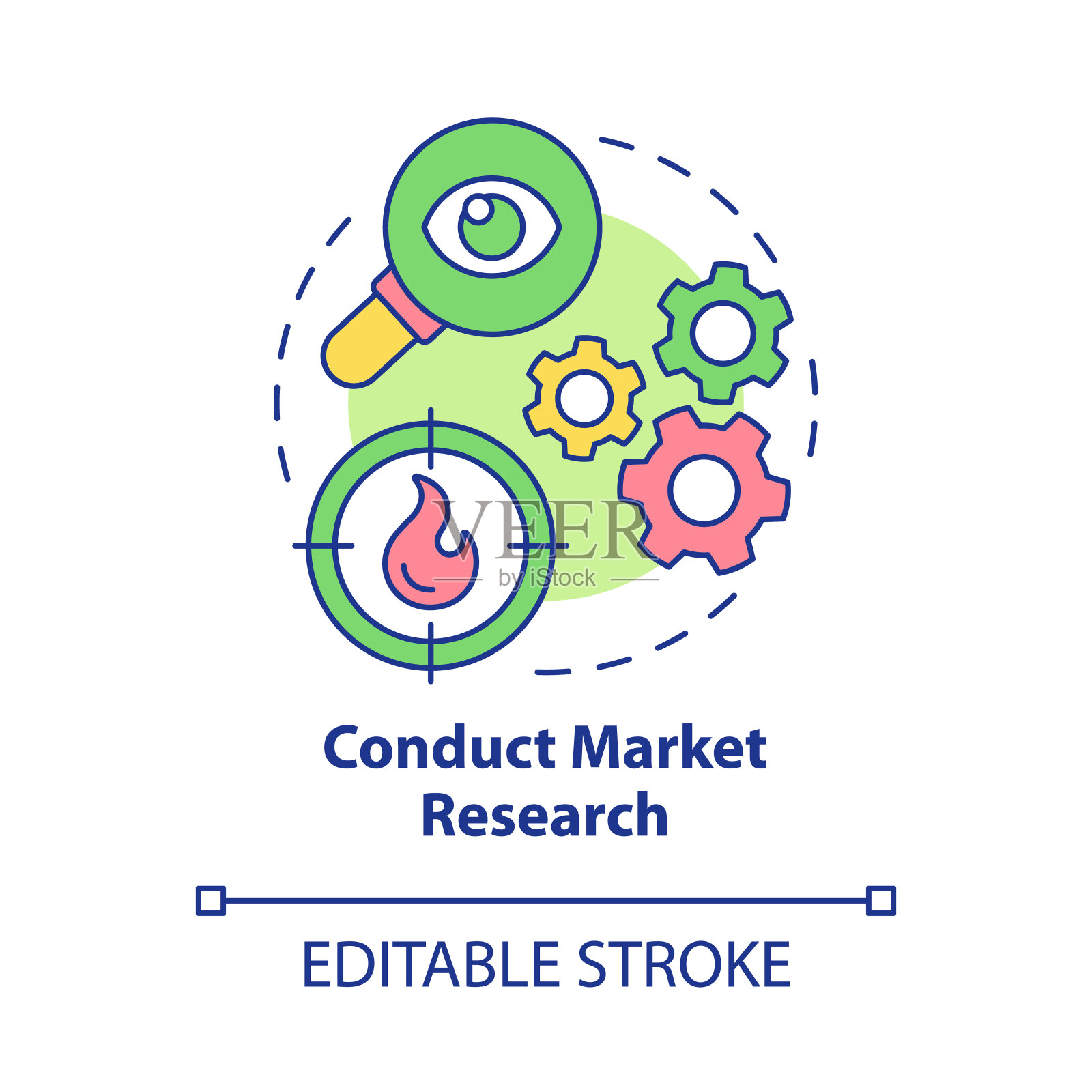 进行市场调查概念图标插画图片素材