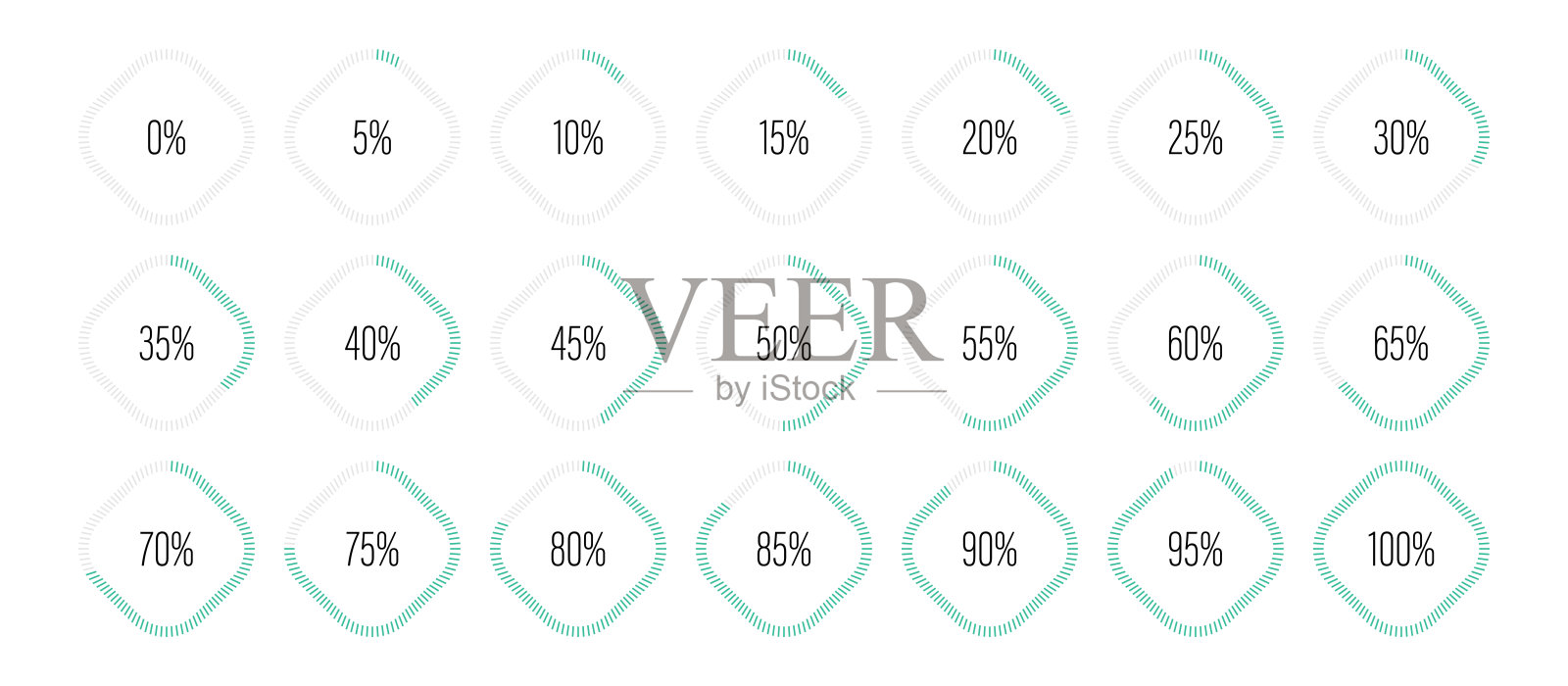 集矩形百分比图表仪表进度条插画图片素材