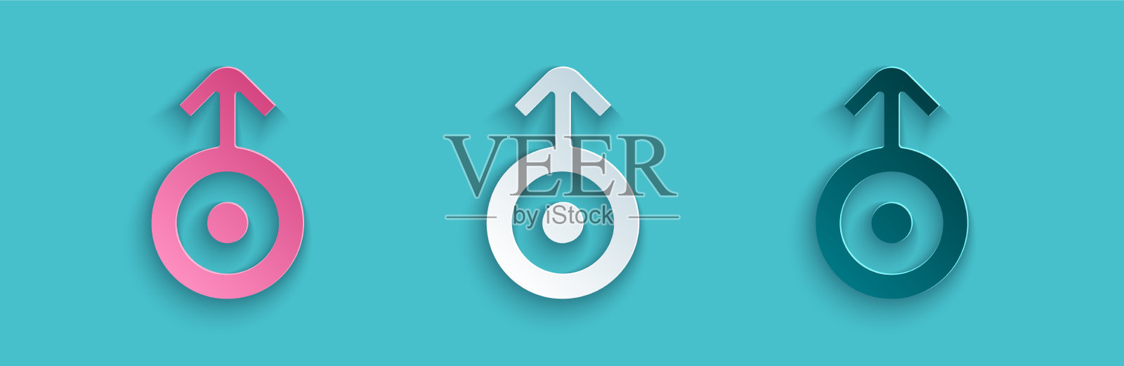 剪纸古代天王星符号图标素材