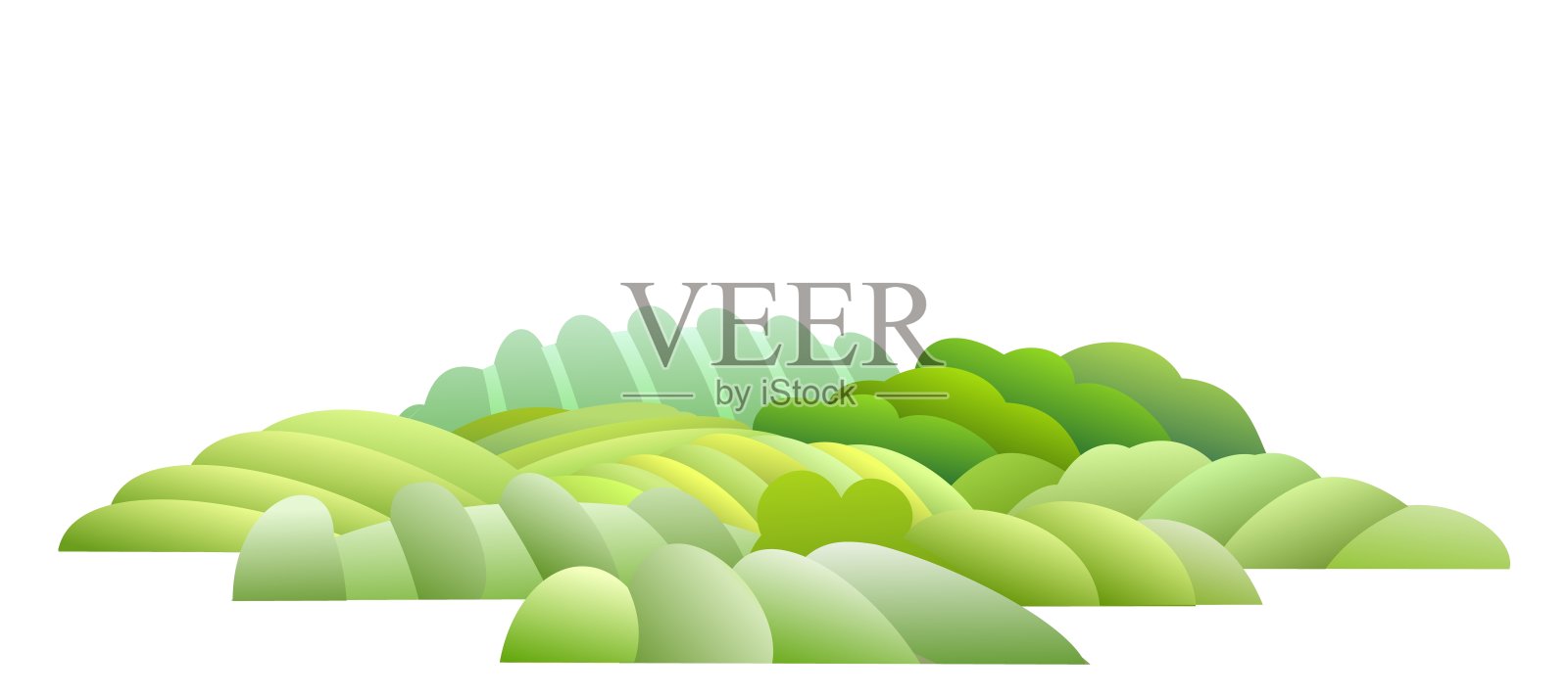 农村山。农场可爱的风景。有趣的卡通设计插图。平的风格。物体隔离在白色背景上。向量。插画图片素材