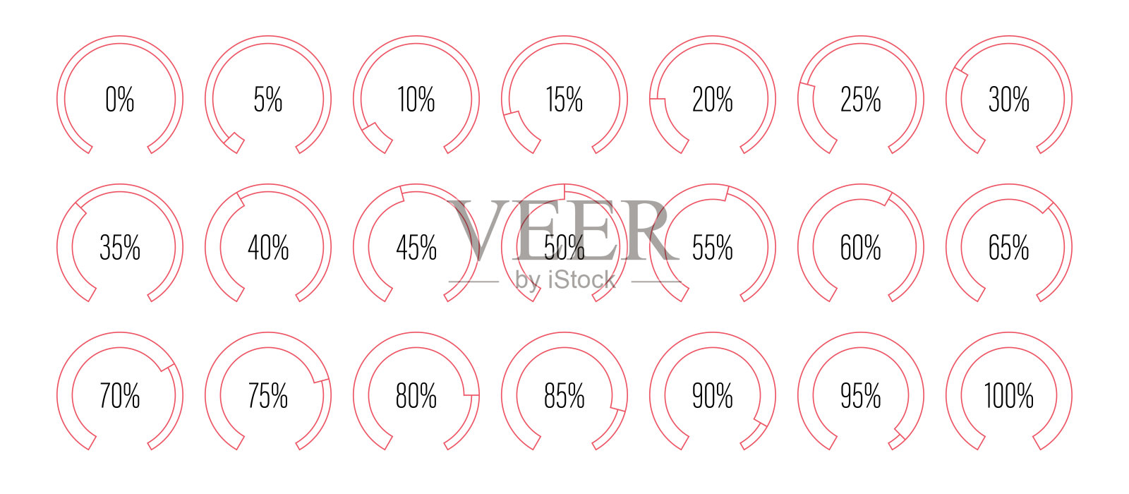 集弧百分比图仪表进度条插画图片素材