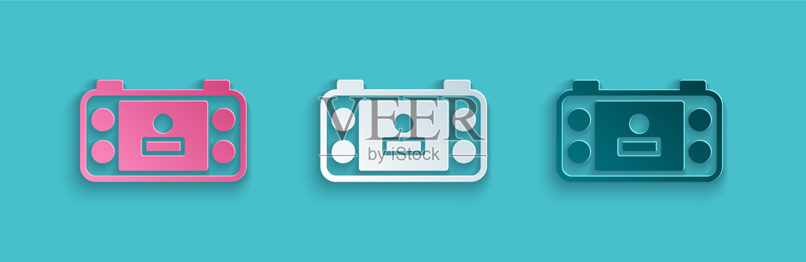 剪纸便携式视频游戏控制台图标图标素材