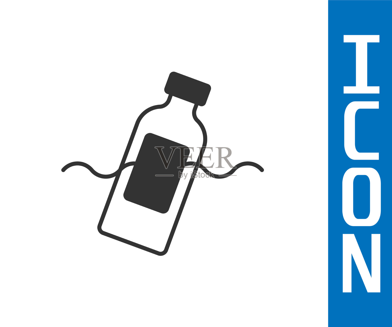 灰色污染问题的海洋图标插画图片素材