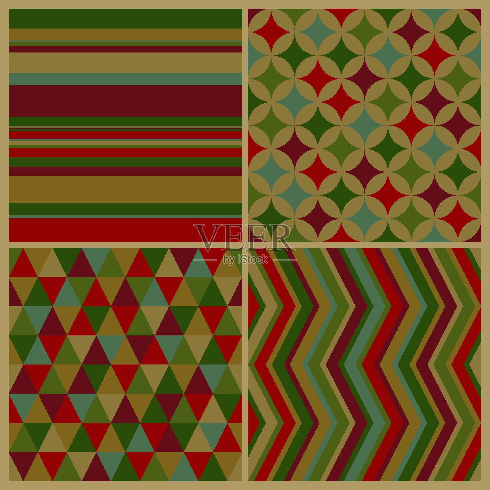 圣诞节背景图案设置几何形状插画图片素材