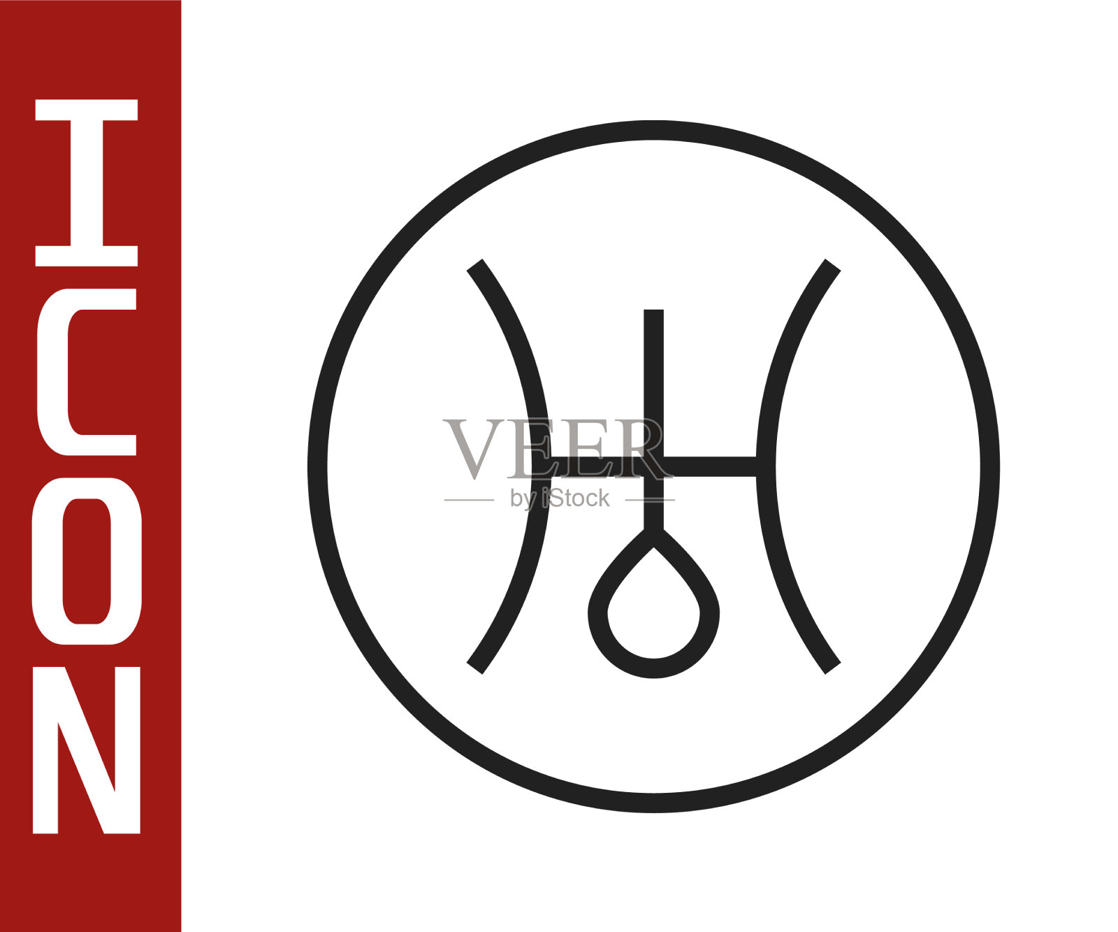 黑线古代天王星的星象符号插画图片素材