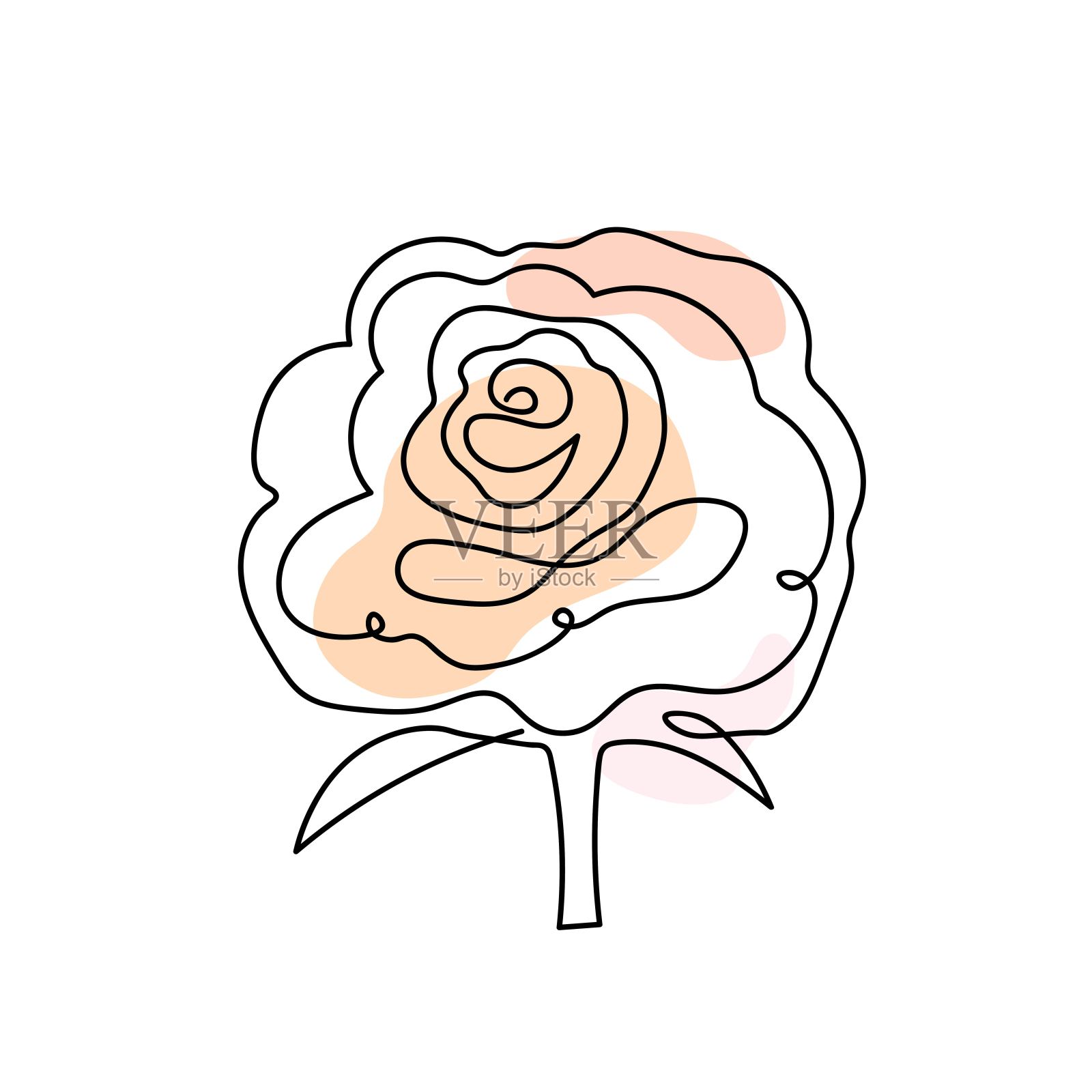 玫瑰花连续插画图片素材