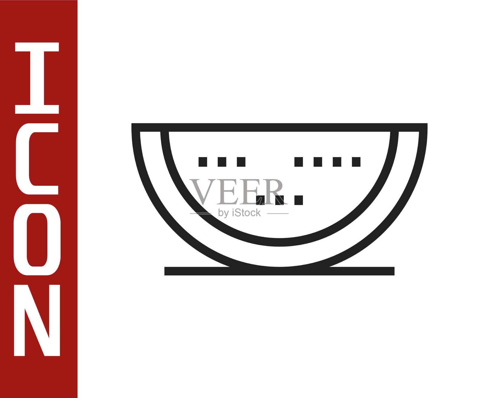 黑线西瓜图标孤立在白色插画图片素材