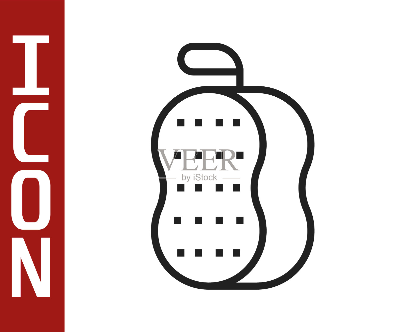 黑线毛巾图标孤立在白色插画图片素材