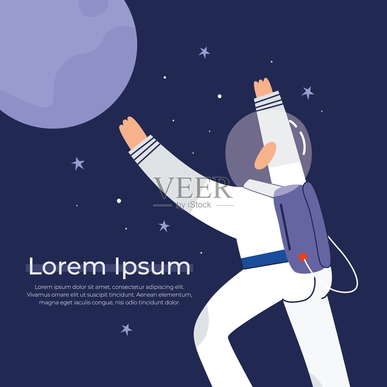 一名宇航员正在探索一颗新行星插画图片素材