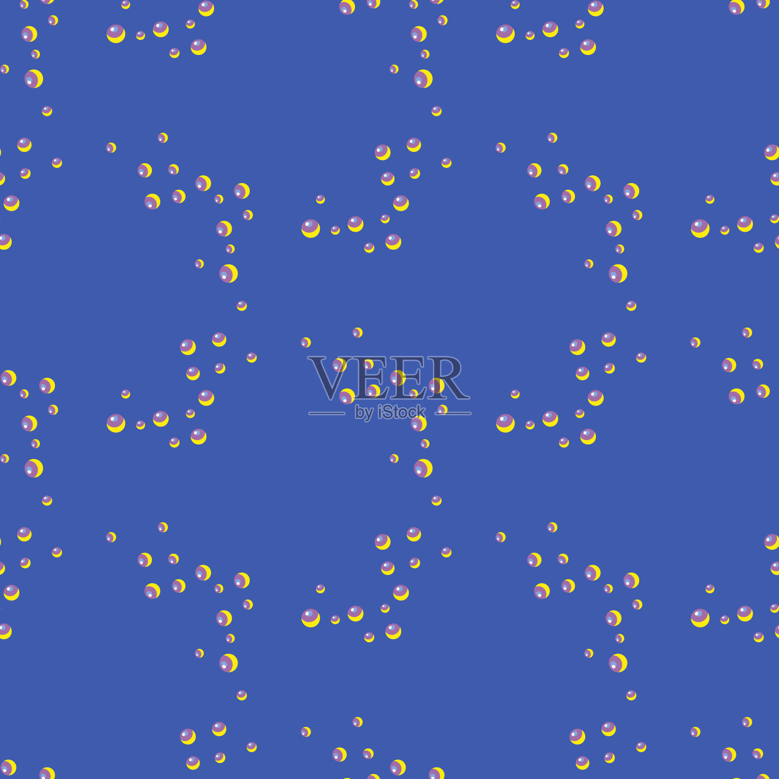无缝图案气泡在明亮的蓝色背景。任何用途的肥皂的抽象质地。插画图片素材