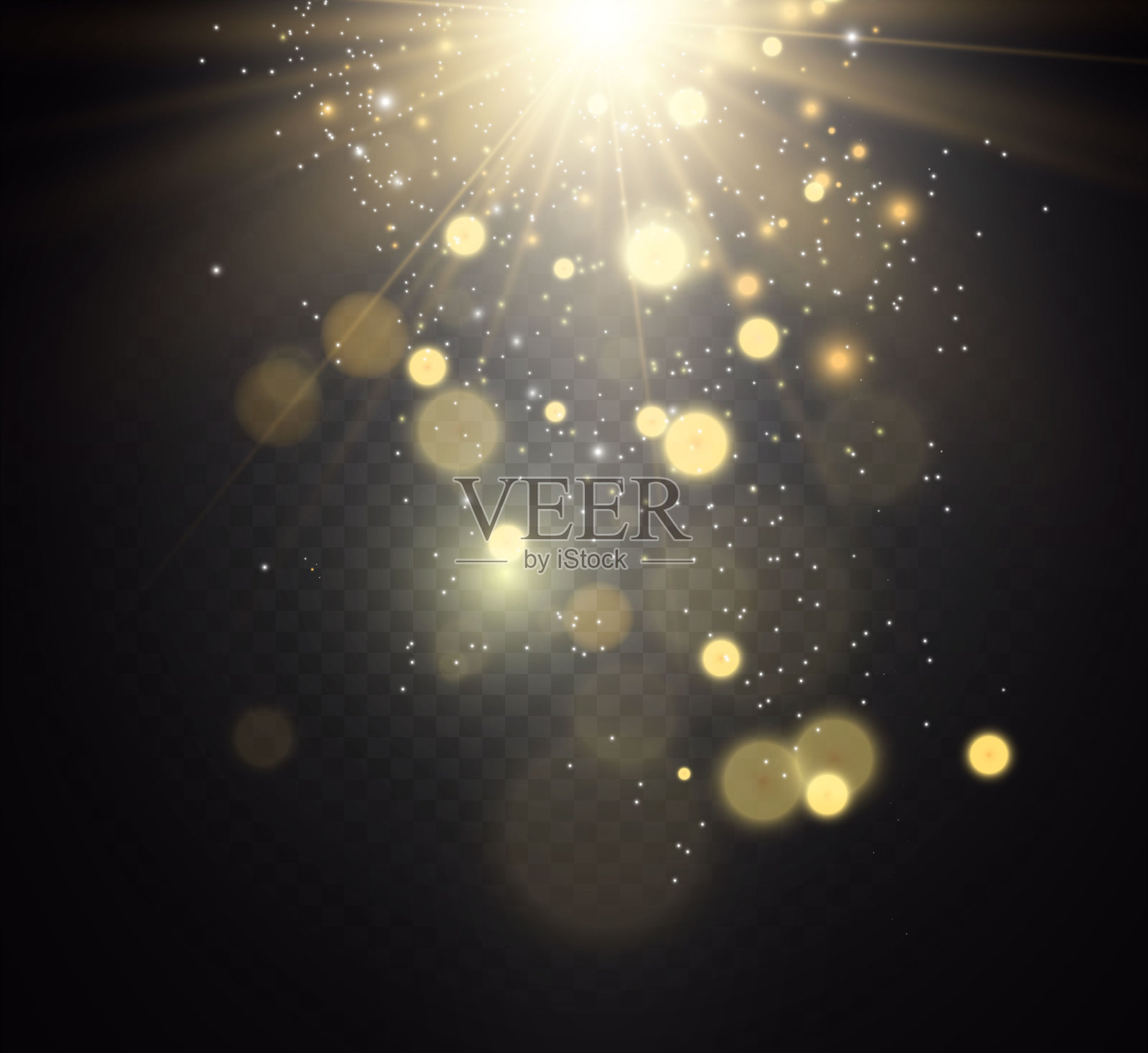 灿烂的金粉矢量闪耀。插画图片素材