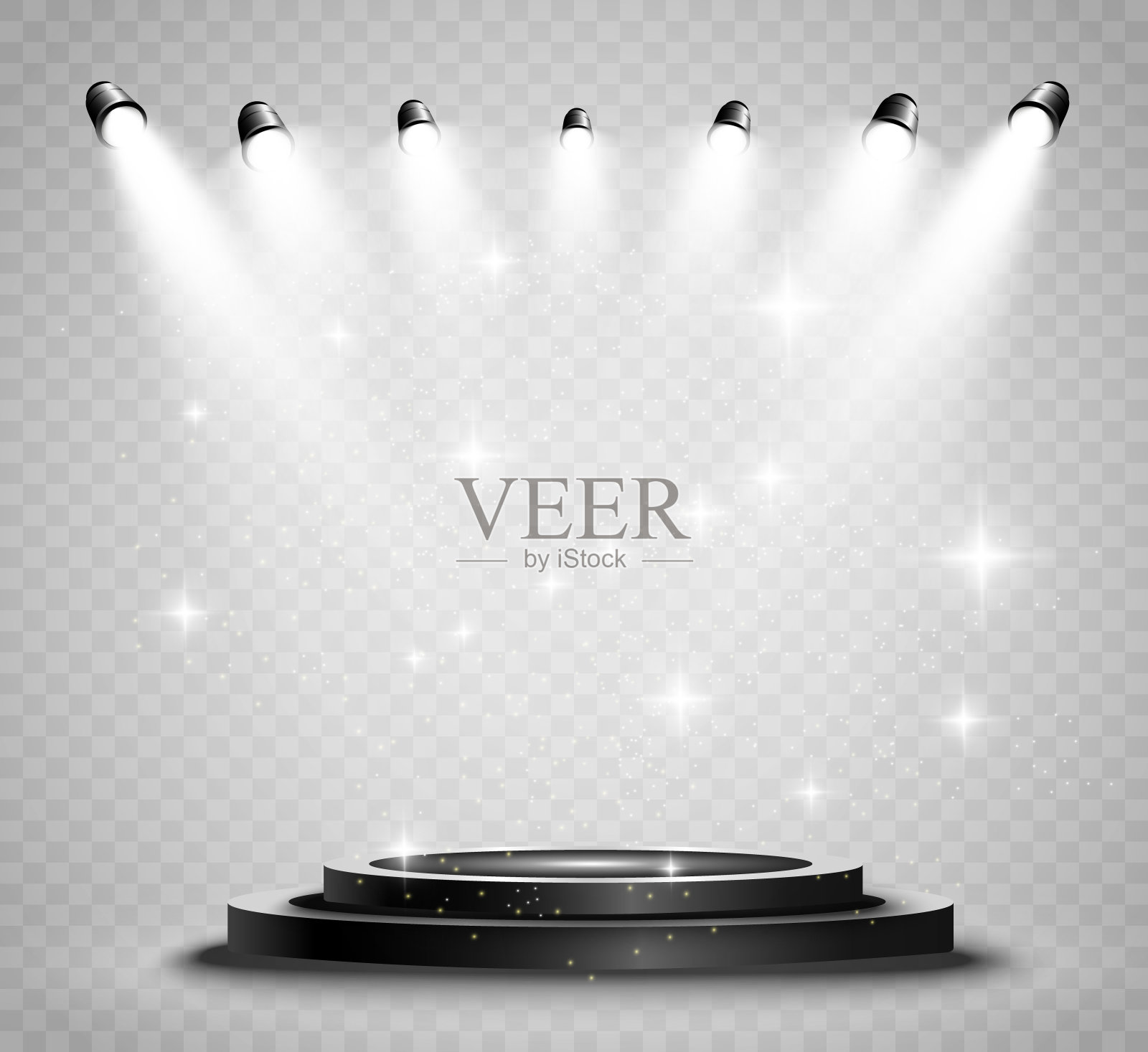 圆形讲台、基座或平台。插画图片素材