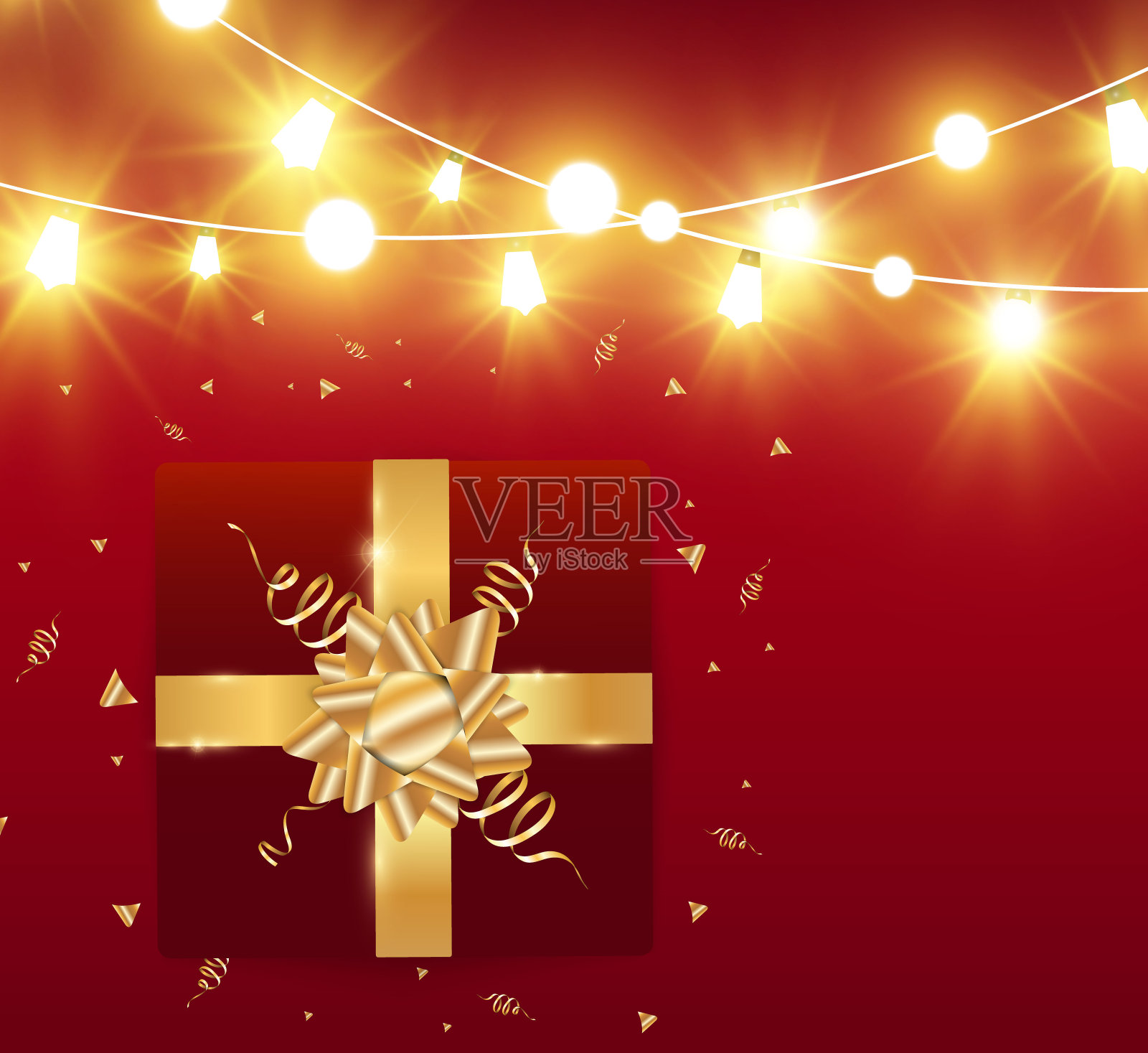 圣诞亮，彩灯美，设计元素多。插画图片素材