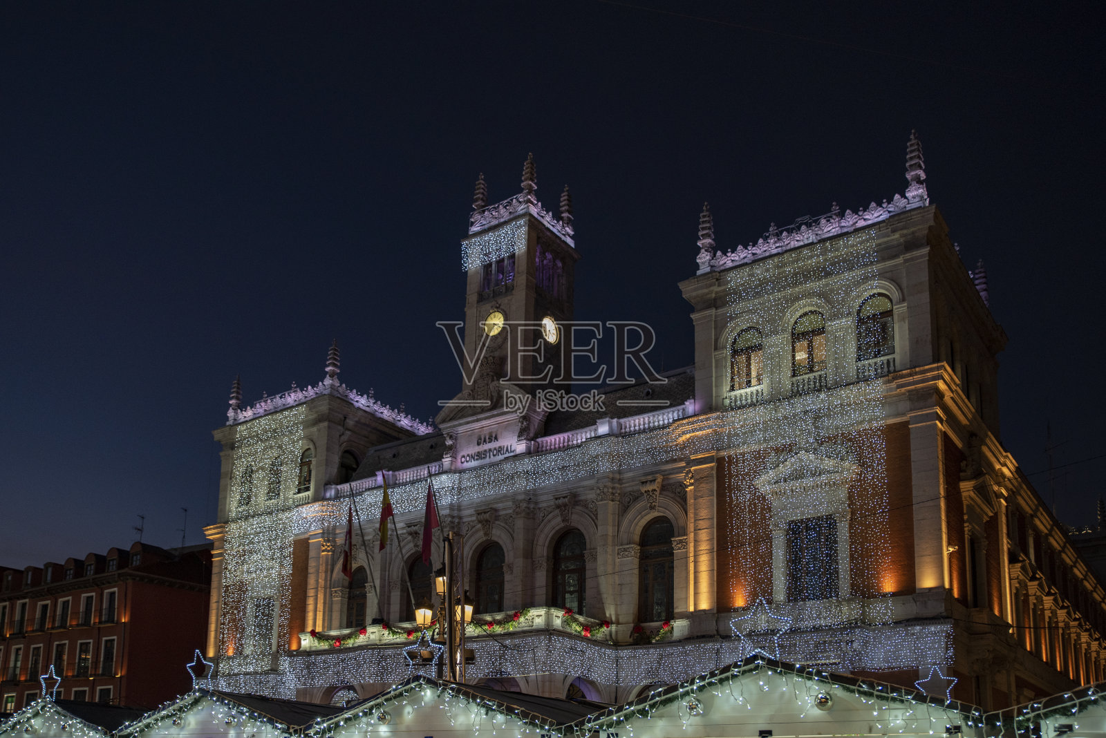 圣诞场景。西班牙瓦拉多利德的主要广场照片摄影图片