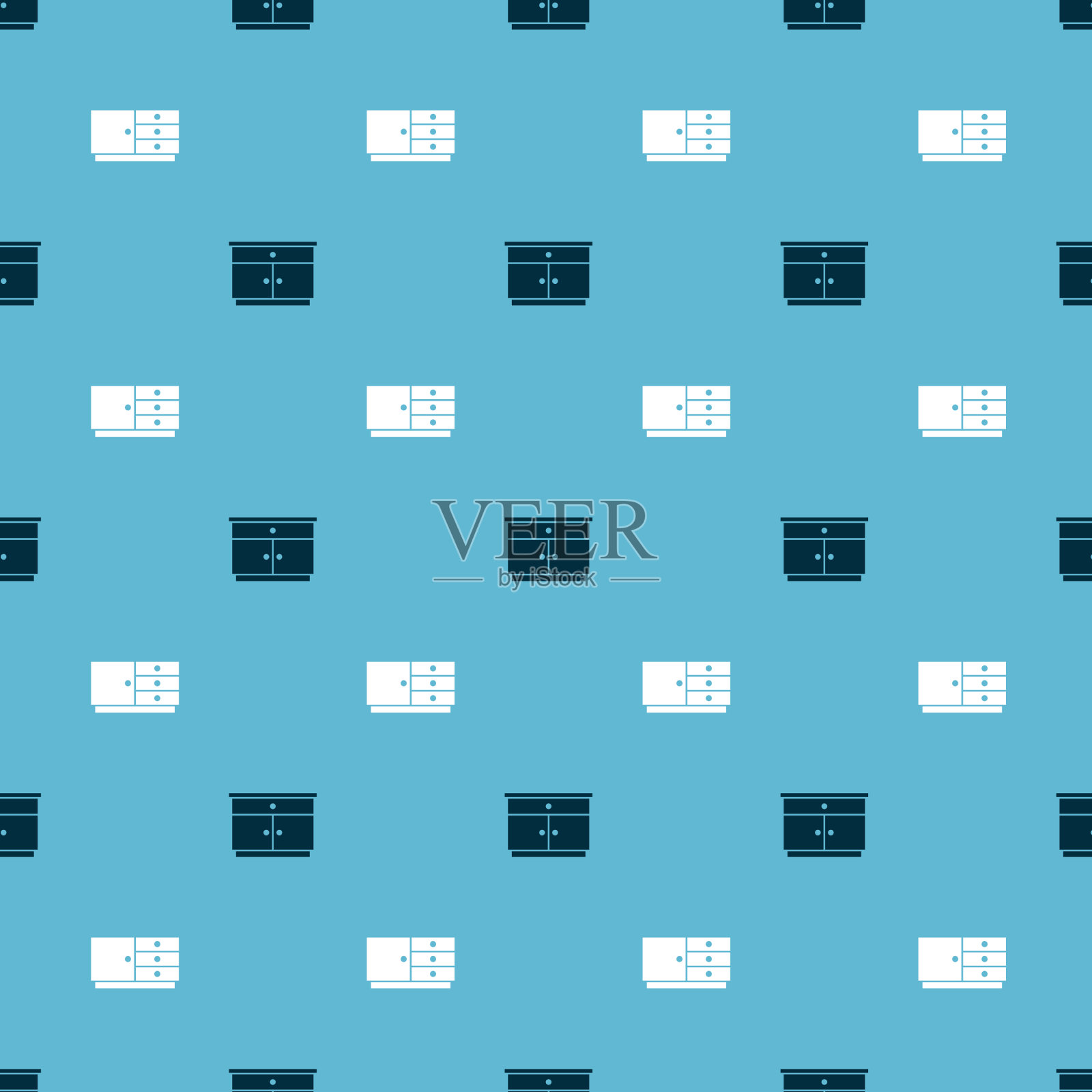 将家具床头柜和抽屉柜装上图标素材