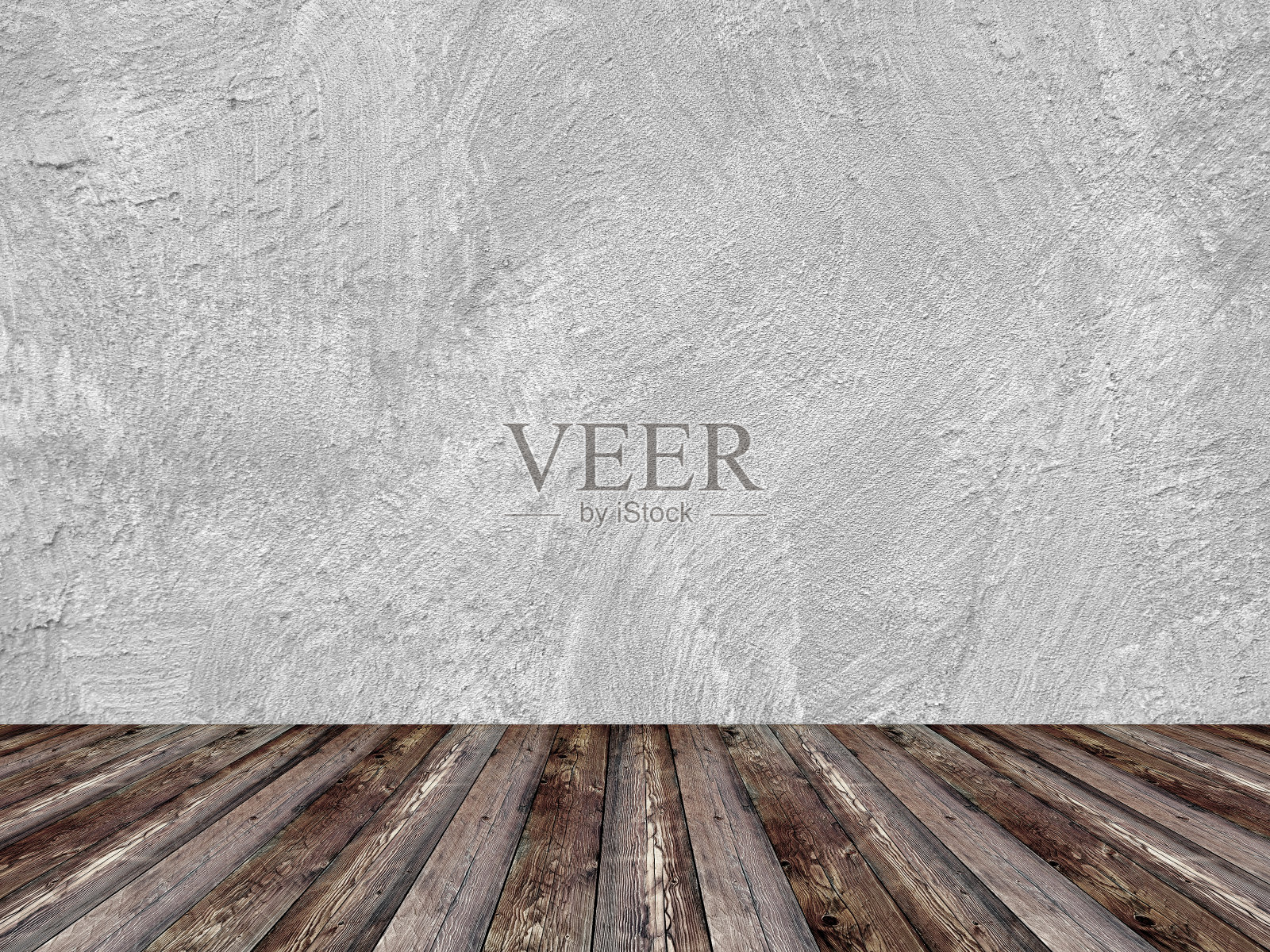 白色的室内刷墙和木地板。照片摄影图片