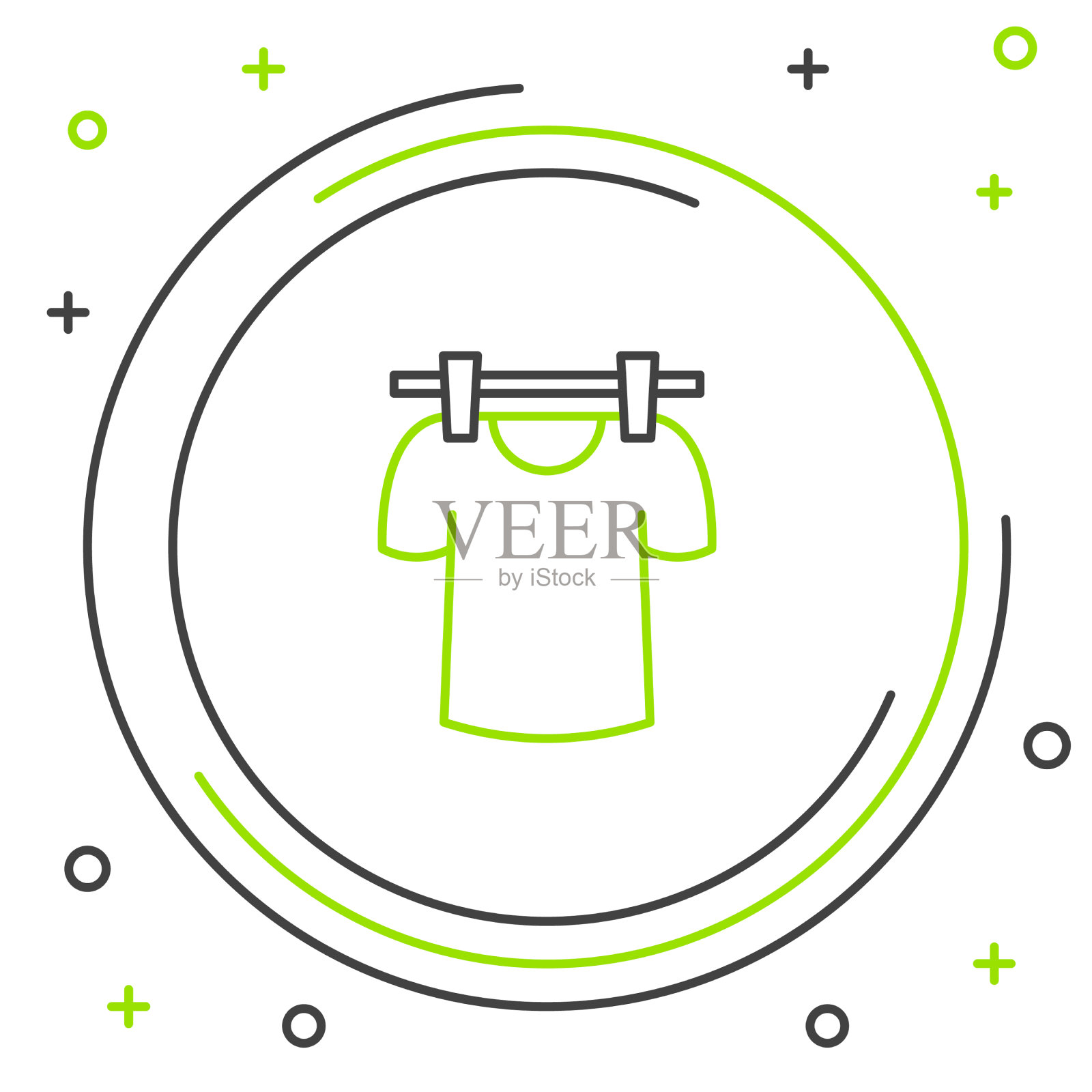 晾衣线图标孤立于白色插画图片素材