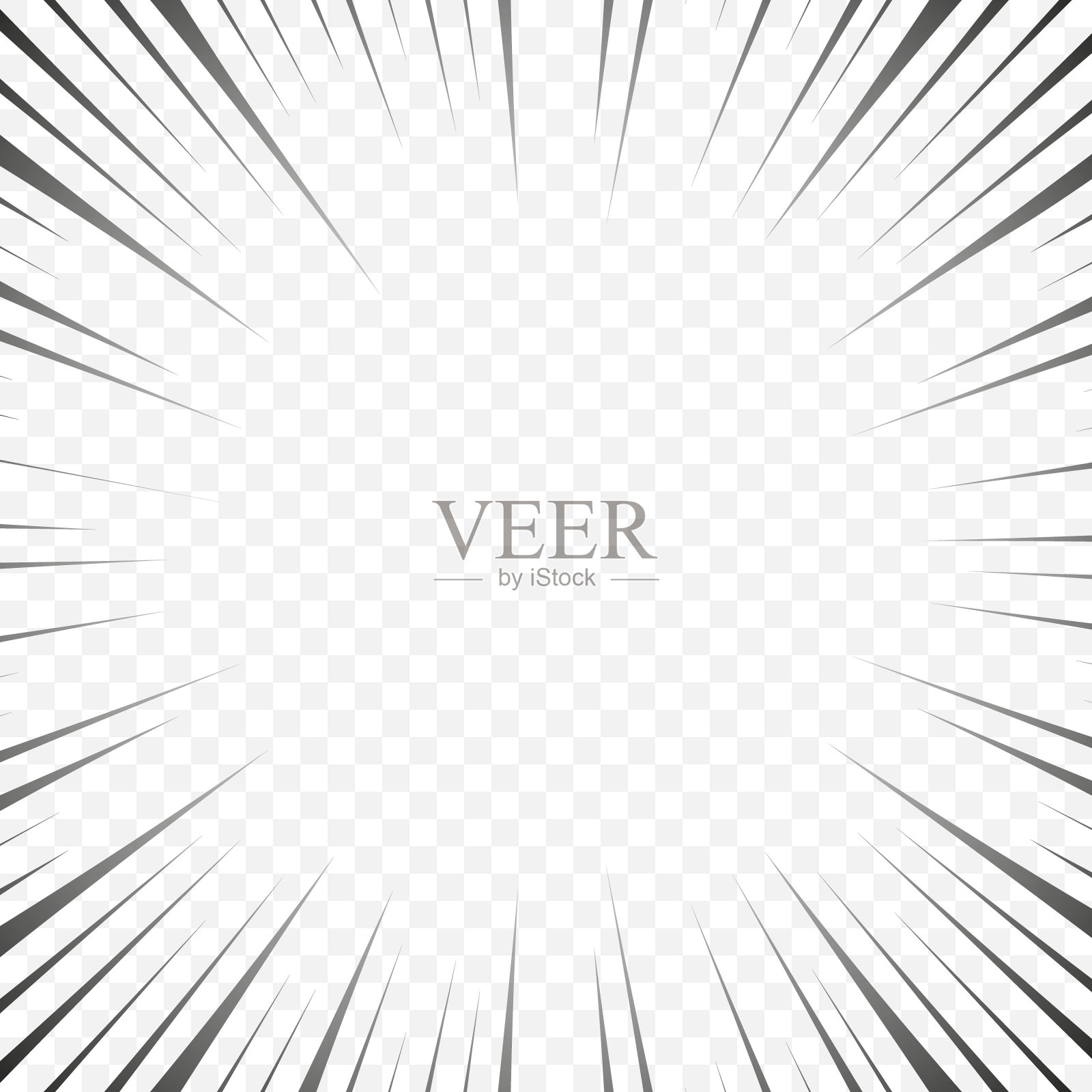 漫画漫画辐射线与速度效果漫画书。黑白爆炸背景。闪光射线冲击波辉光。向量帧。插画图片素材