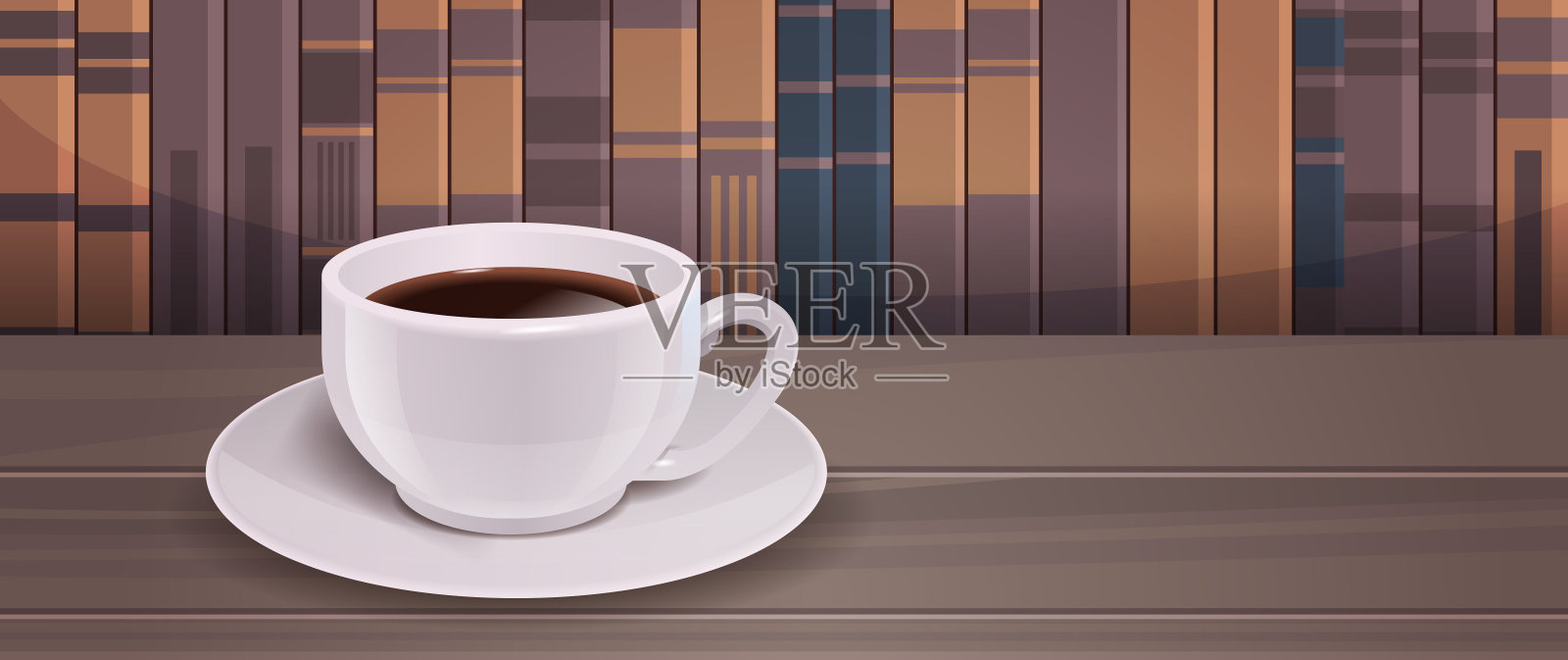 现实的咖啡在白杯子在咖啡桌上热美式饮料设计元素图片