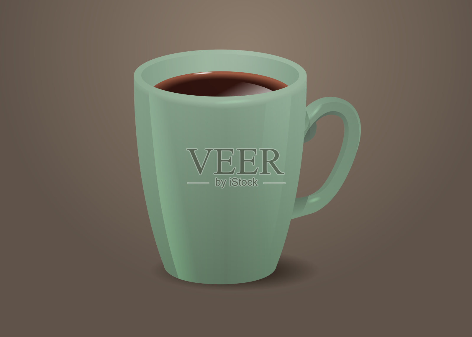 现实的咖啡在杯热美式饮料水平设计元素图片