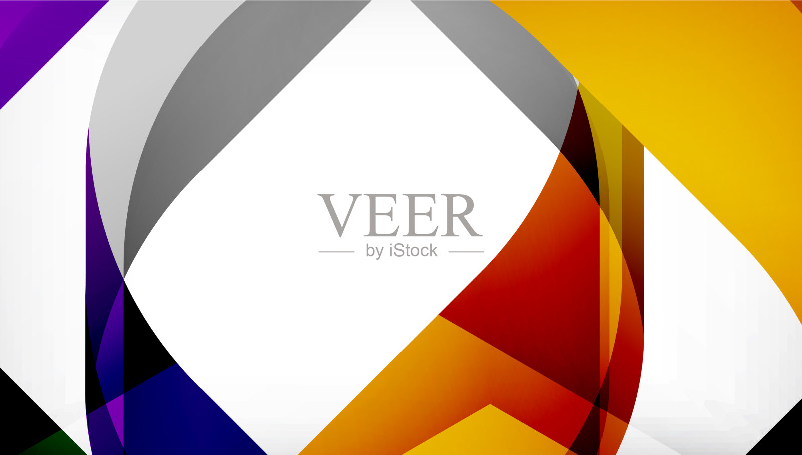 抽象的正方形形状与重叠的波浪设计模板素材