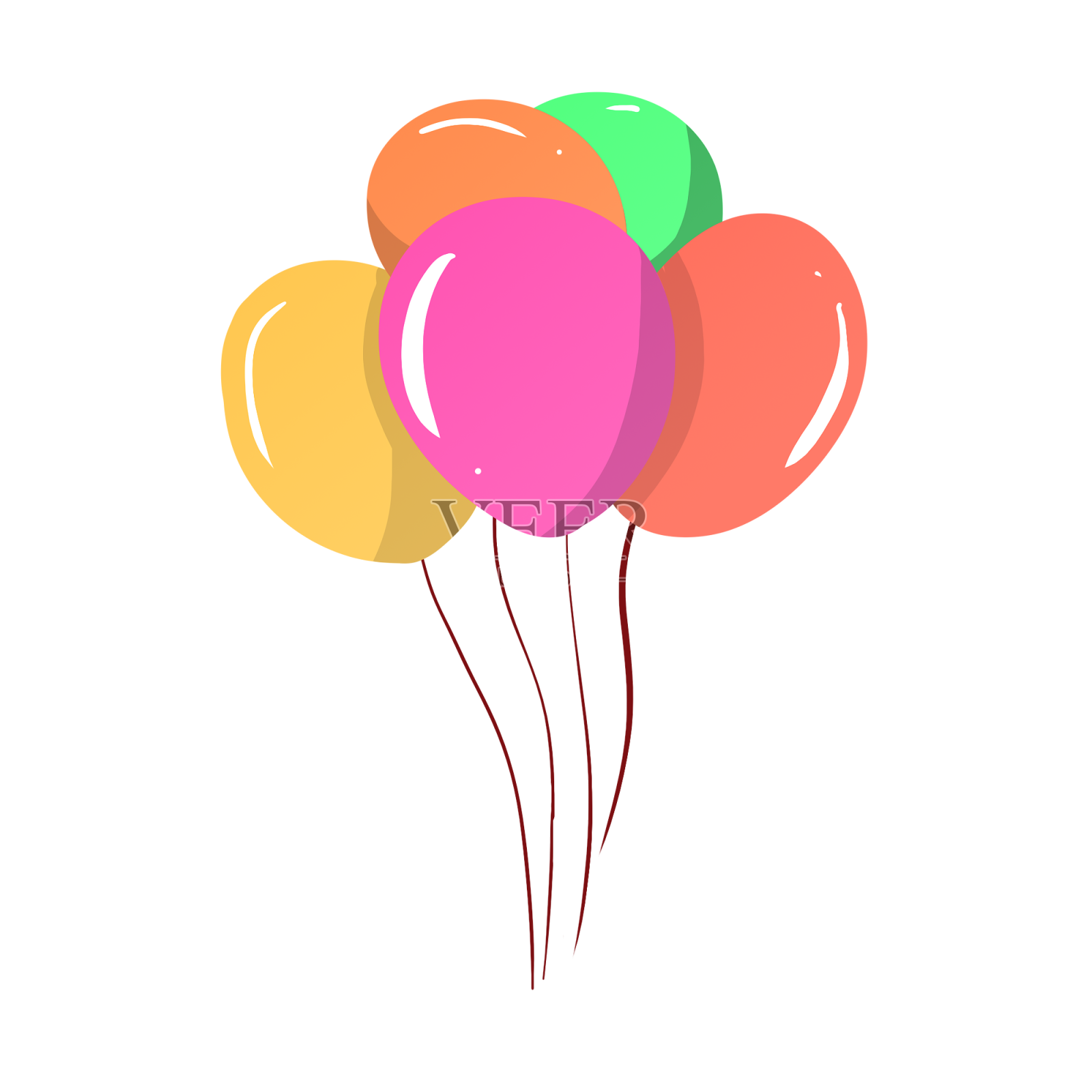 彩色气球设计元素图片