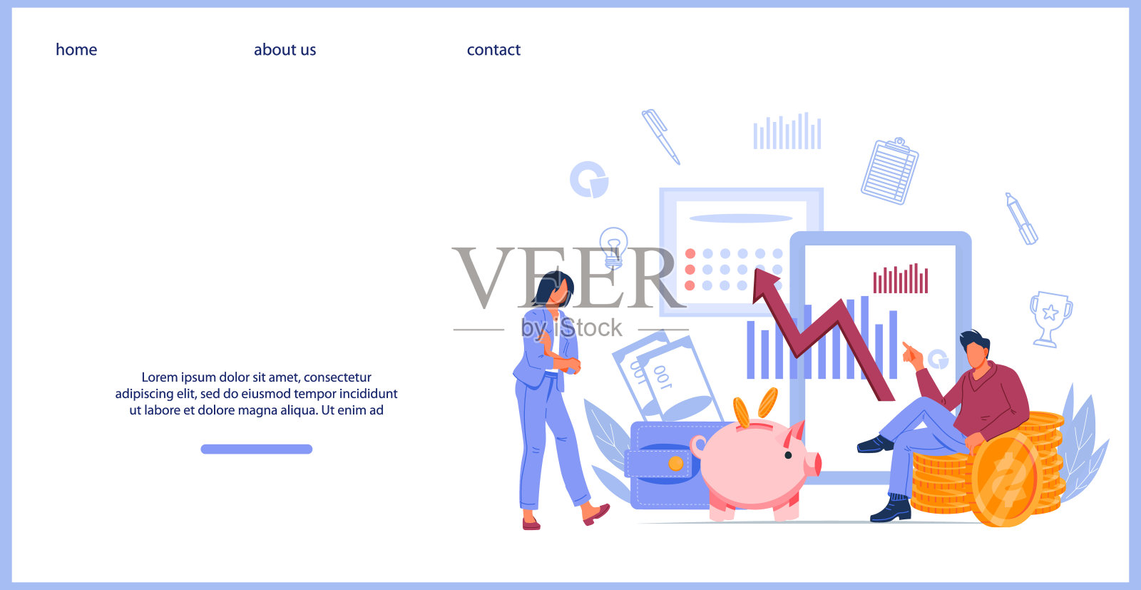 股票市场分析和金融研究增加公司利润的载体。插画图片素材