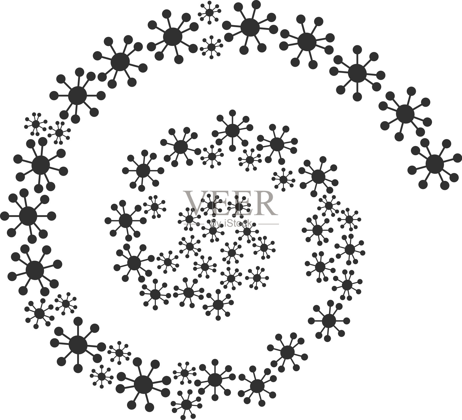 节点关系图标螺旋旋转马赛克插画图片素材